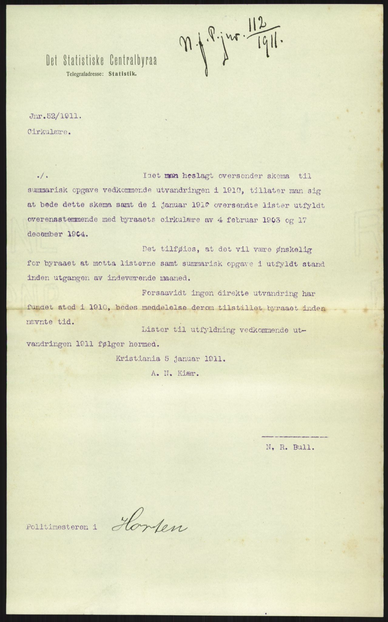 Nord-Jarlsberg politikammer, AV/SAKO-A-739/I/Ia/Iab/L0001: Emigrantprotokoll, 1912-1918, p. 97