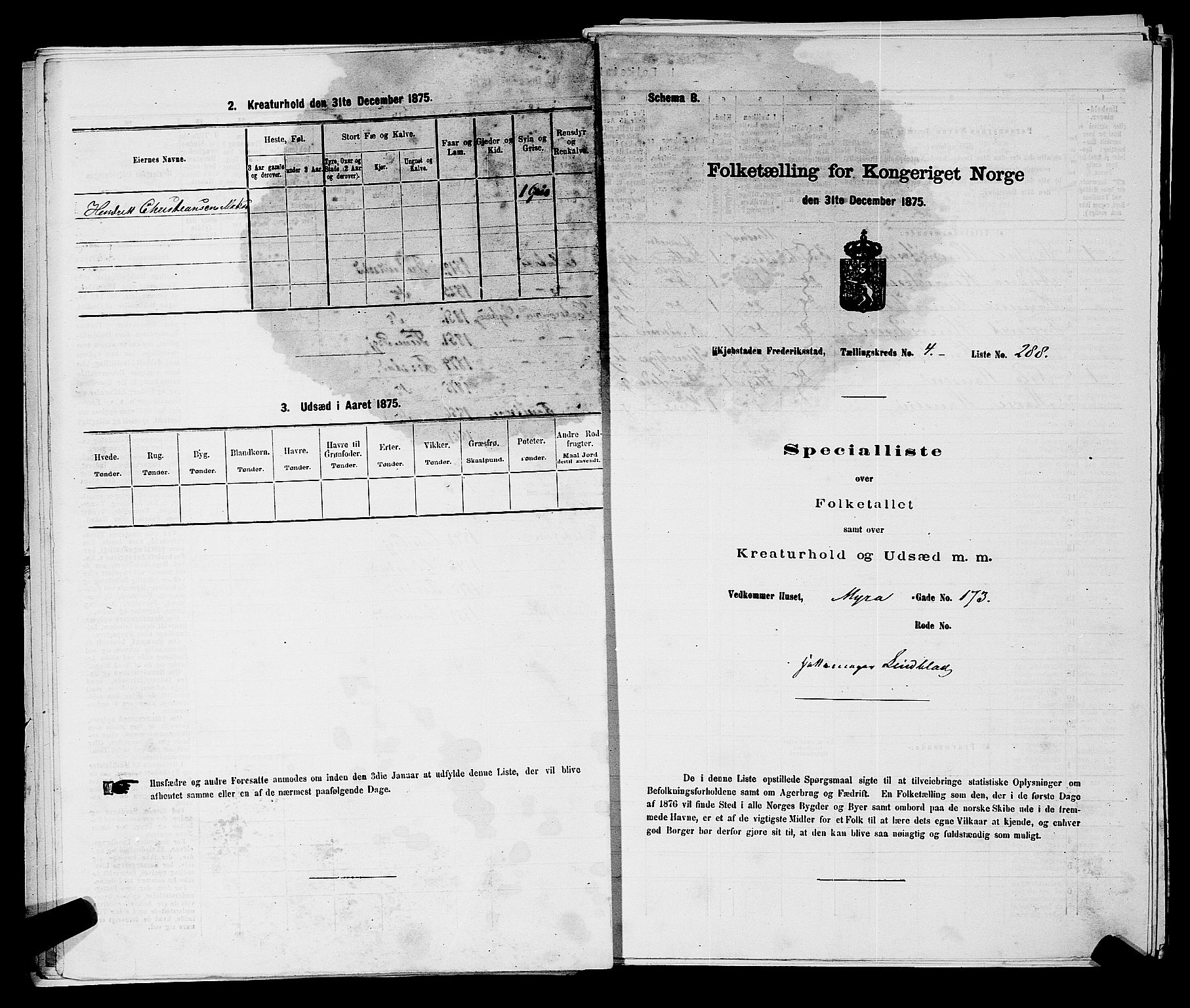 RA, 1875 census for 0103B Fredrikstad/Fredrikstad, 1875, p. 688