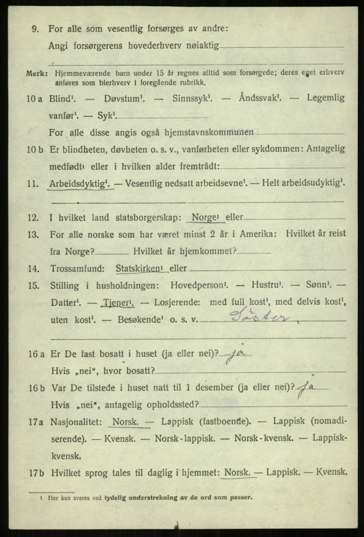 SATØ, 1920 census for Bardu, 1920, p. 3614