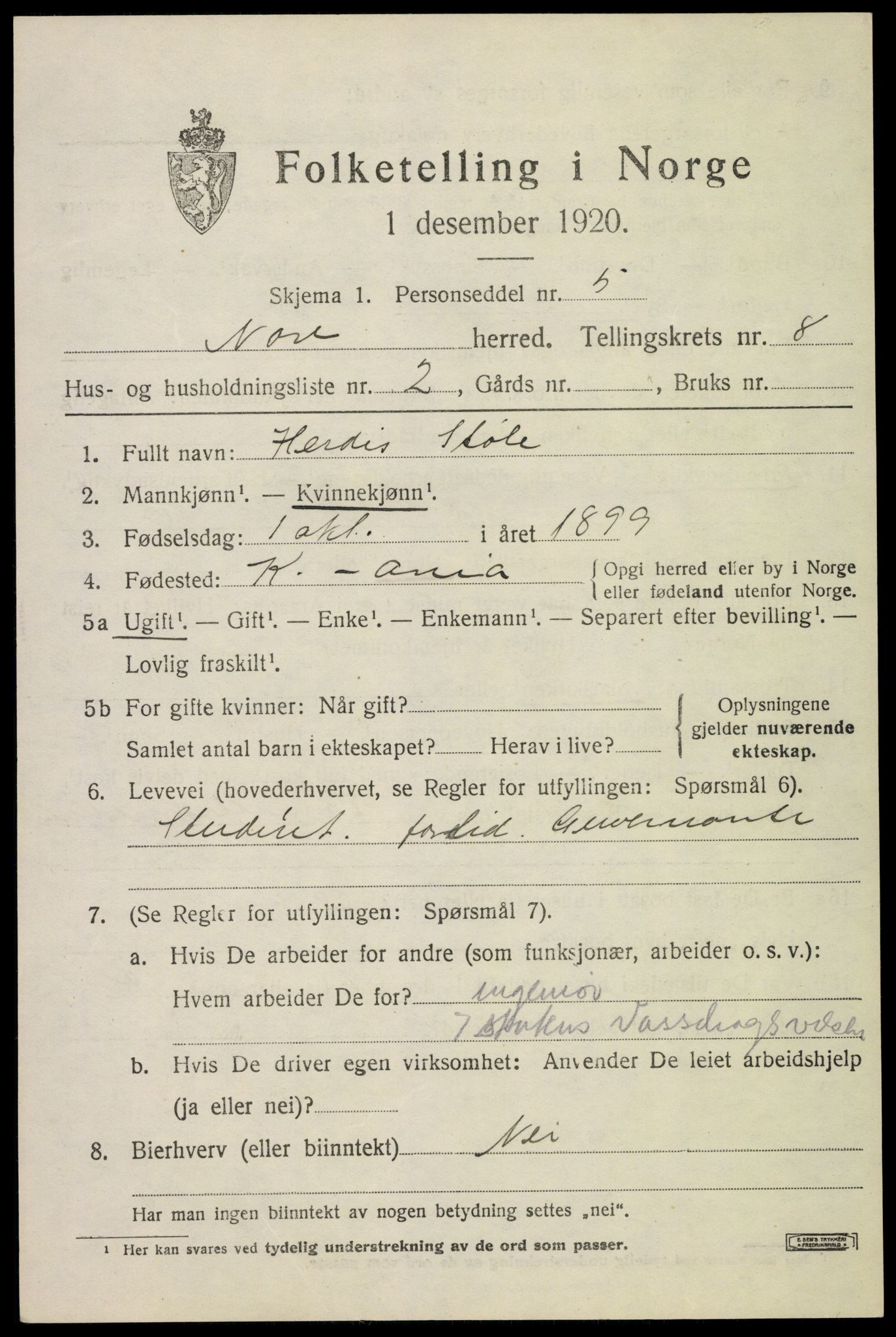 SAKO, 1920 census for Nore, 1920, p. 4016