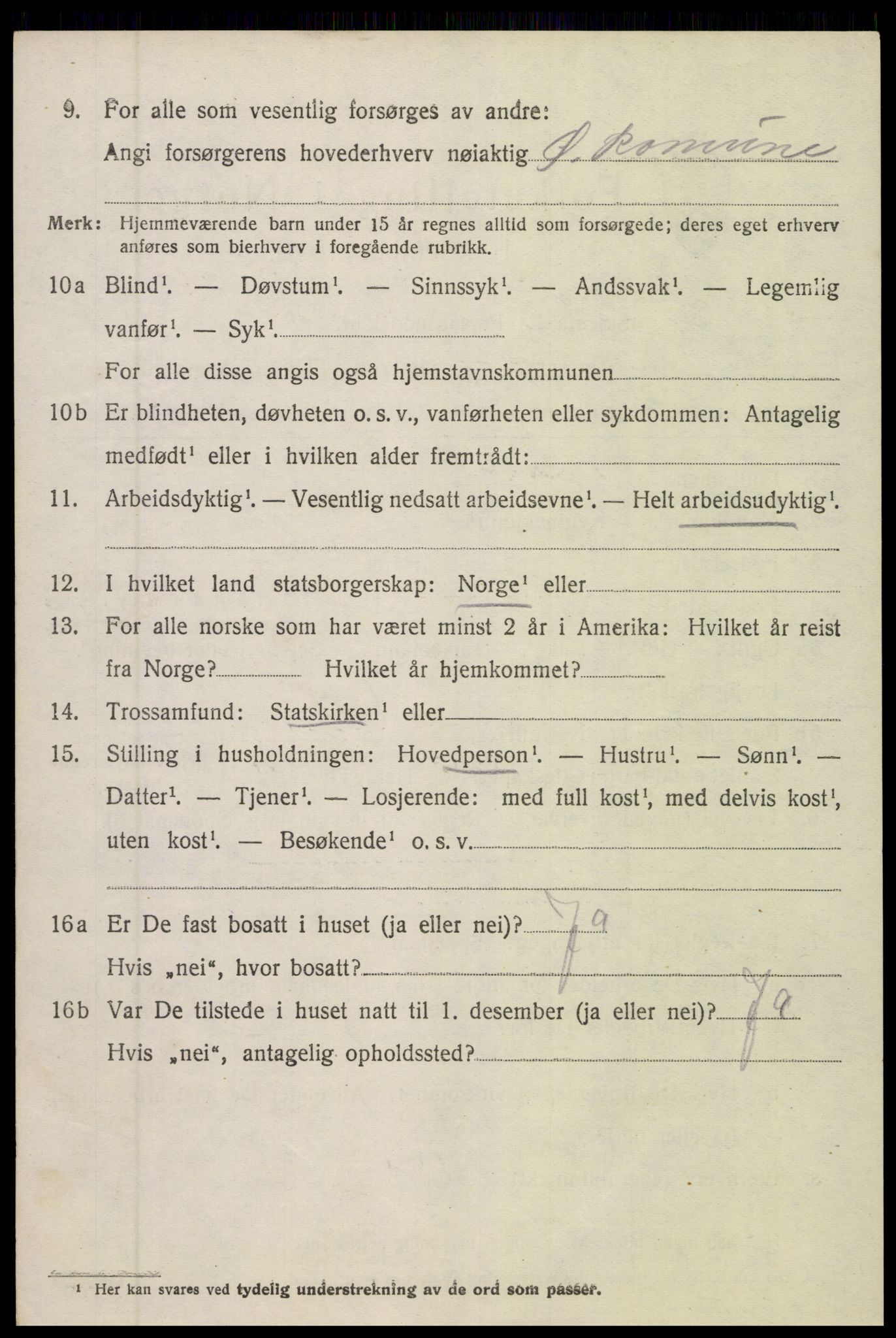 SAK, 1920 census for Øyestad, 1920, p. 9235