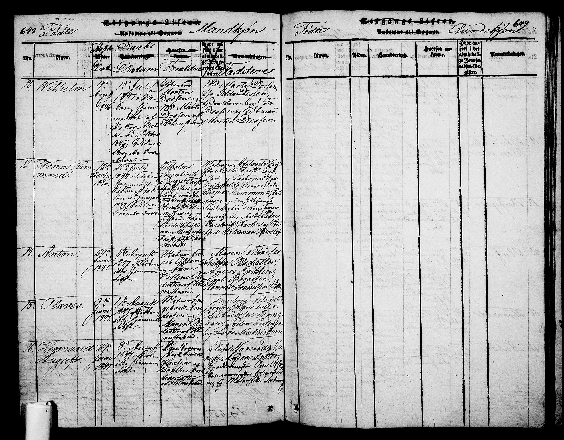 Holmestrand kirkebøker, SAKO/A-346/G/Ga/L0001: Parish register (copy) no. 1, 1814-1848, p. 648-649