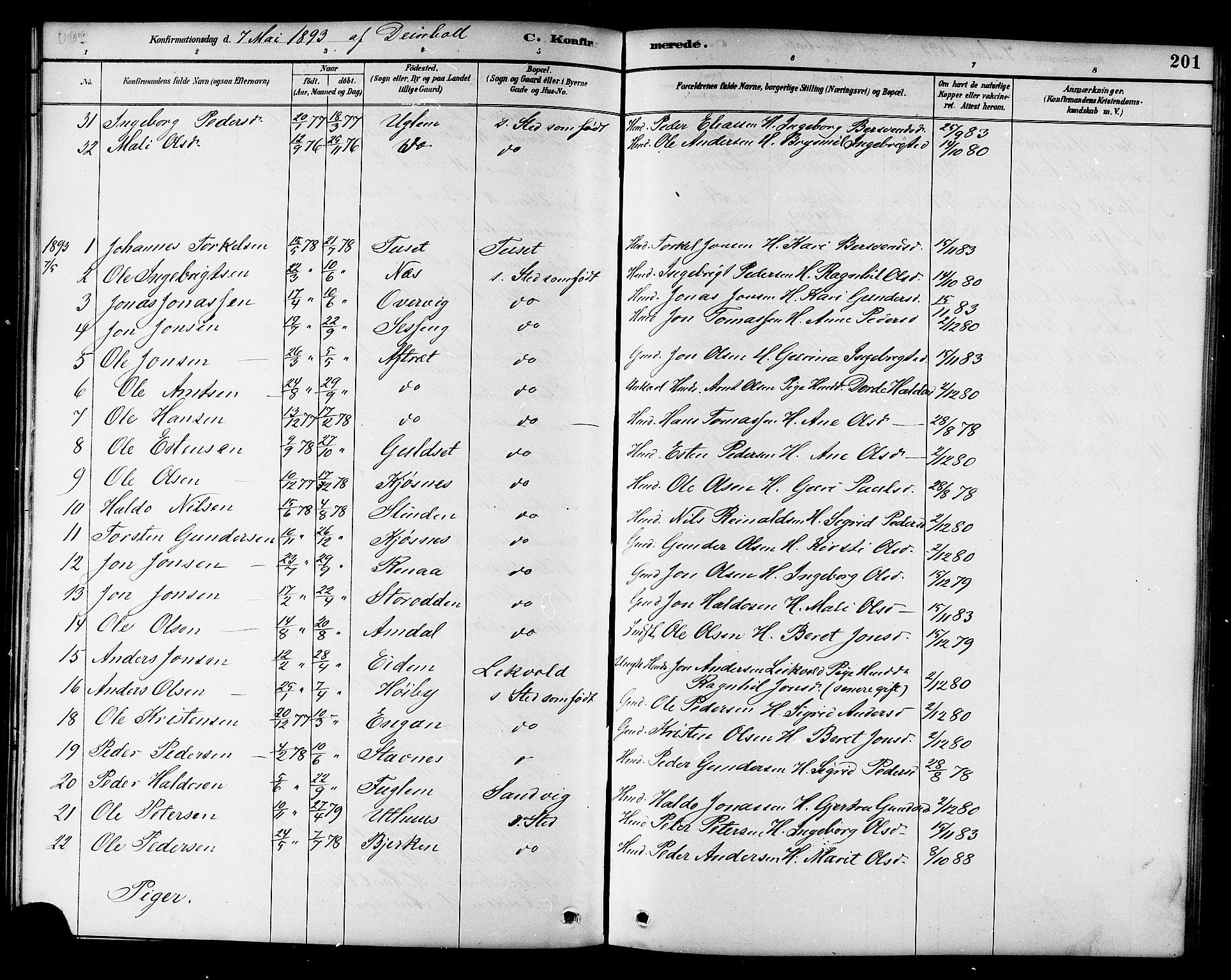 Ministerialprotokoller, klokkerbøker og fødselsregistre - Sør-Trøndelag, SAT/A-1456/695/L1157: Parish register (copy) no. 695C08, 1889-1913, p. 201