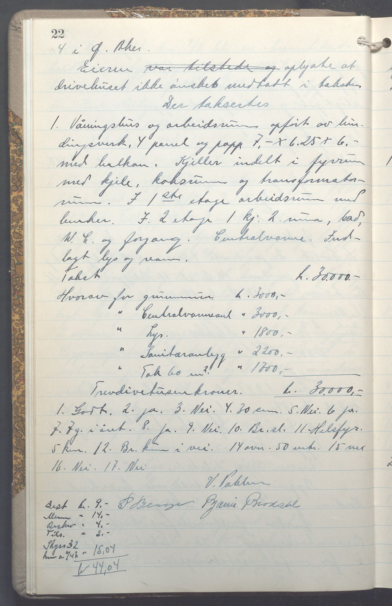 Lensmennene i Aker, OBA/A-10133/F/Fc/L0037: Branntakstprotokoll, 1944-1946, p. 22