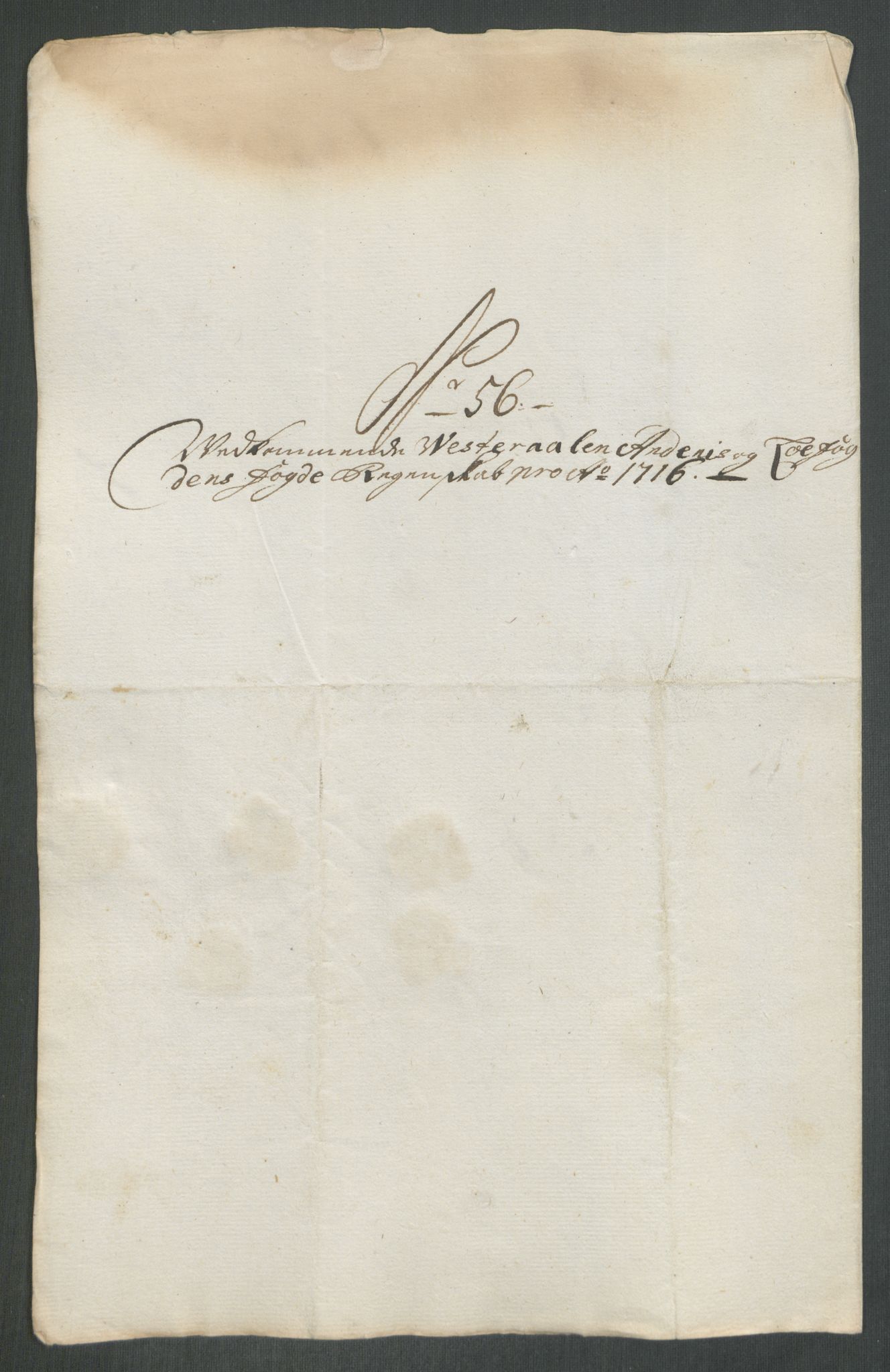 Rentekammeret inntil 1814, Reviderte regnskaper, Fogderegnskap, AV/RA-EA-4092/R67/L4682: Fogderegnskap Vesterålen, Andenes og Lofoten, 1716, p. 278