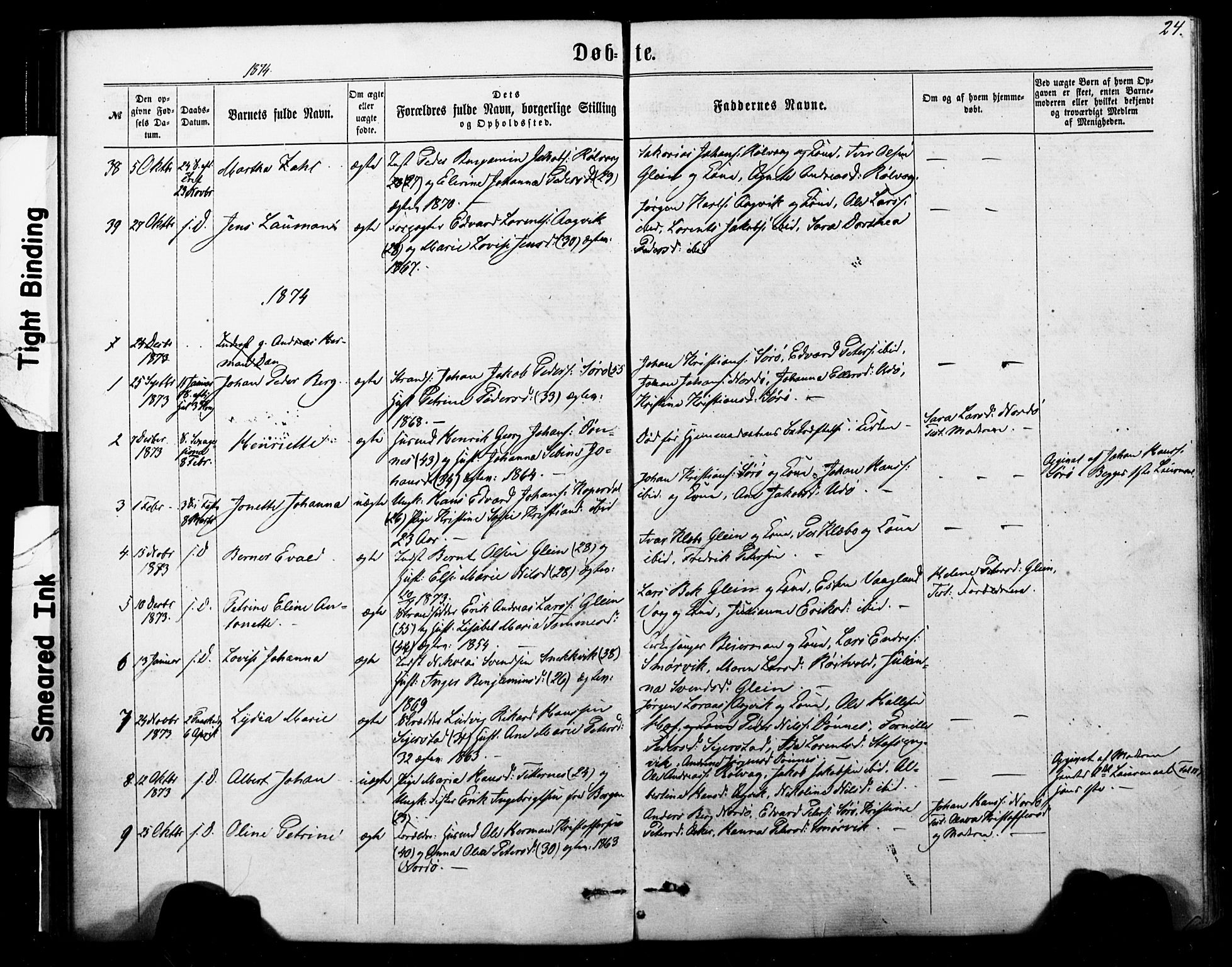 Ministerialprotokoller, klokkerbøker og fødselsregistre - Nordland, SAT/A-1459/835/L0524: Parish register (official) no. 835A02, 1865-1880, p. 24