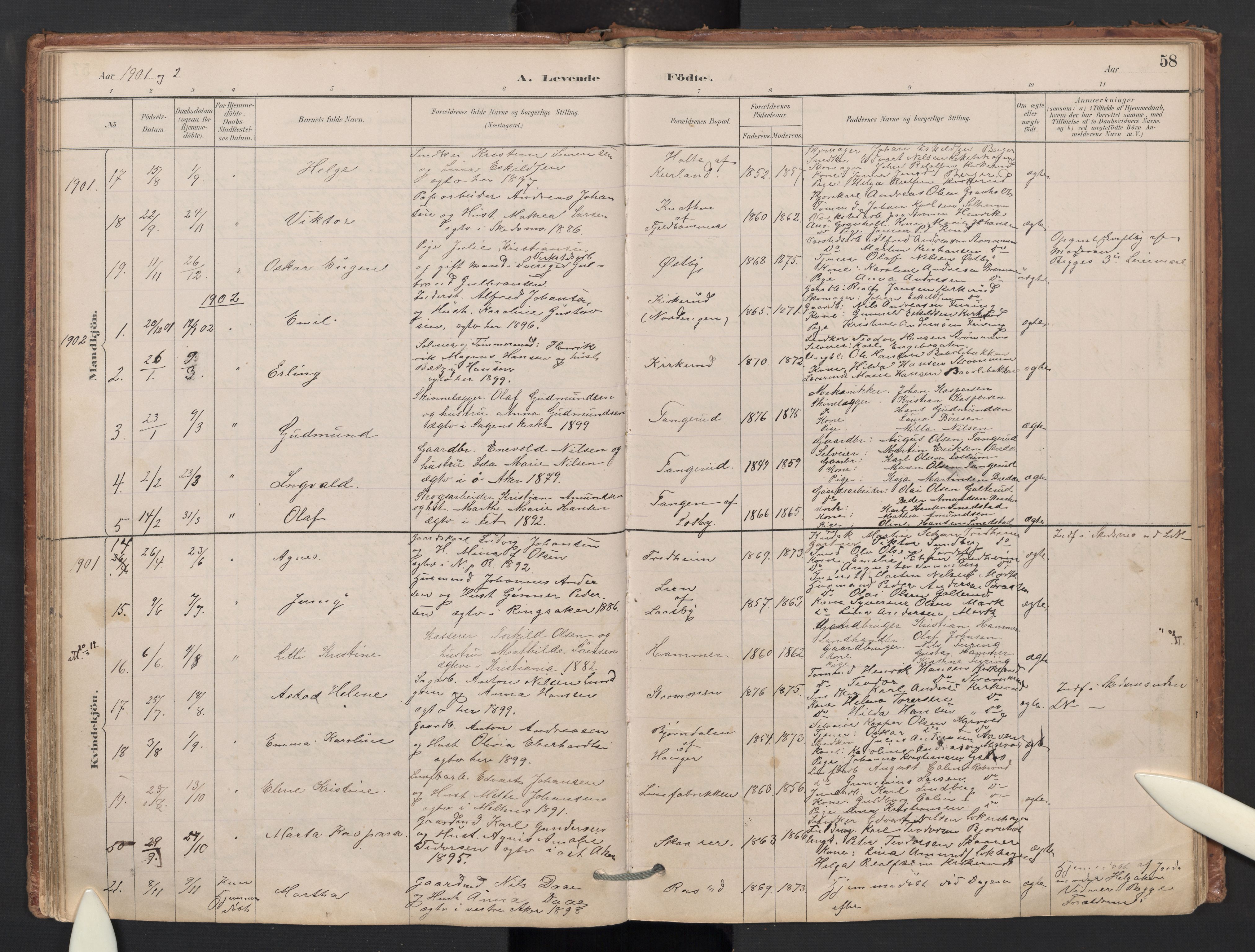 Skedsmo prestekontor Kirkebøker, SAO/A-10033a/G/Gb/L0001: Parish register (copy) no. II 1, 1883-1903, p. 58