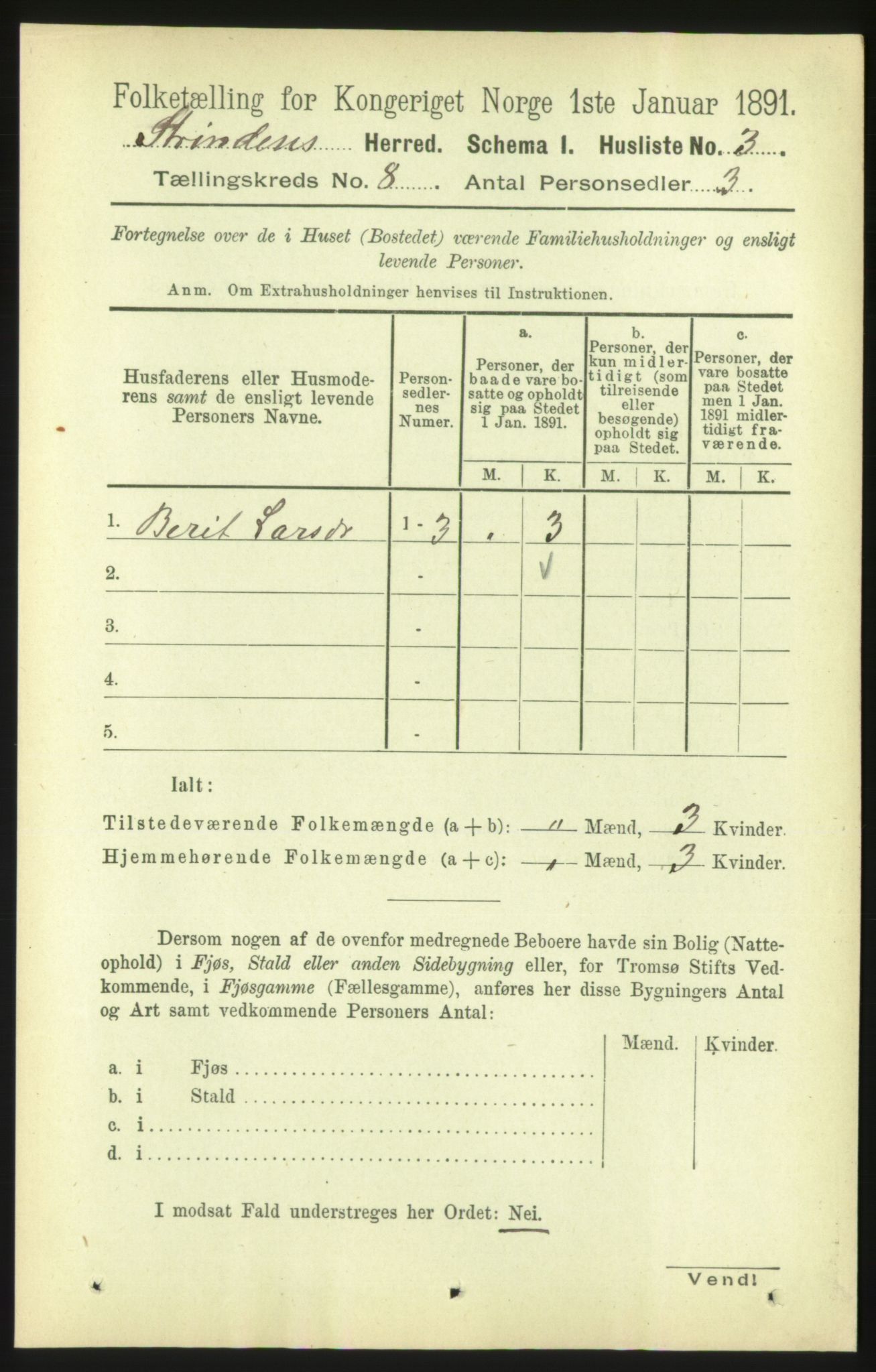RA, 1891 census for 1660 Strinda, 1891, p. 6974