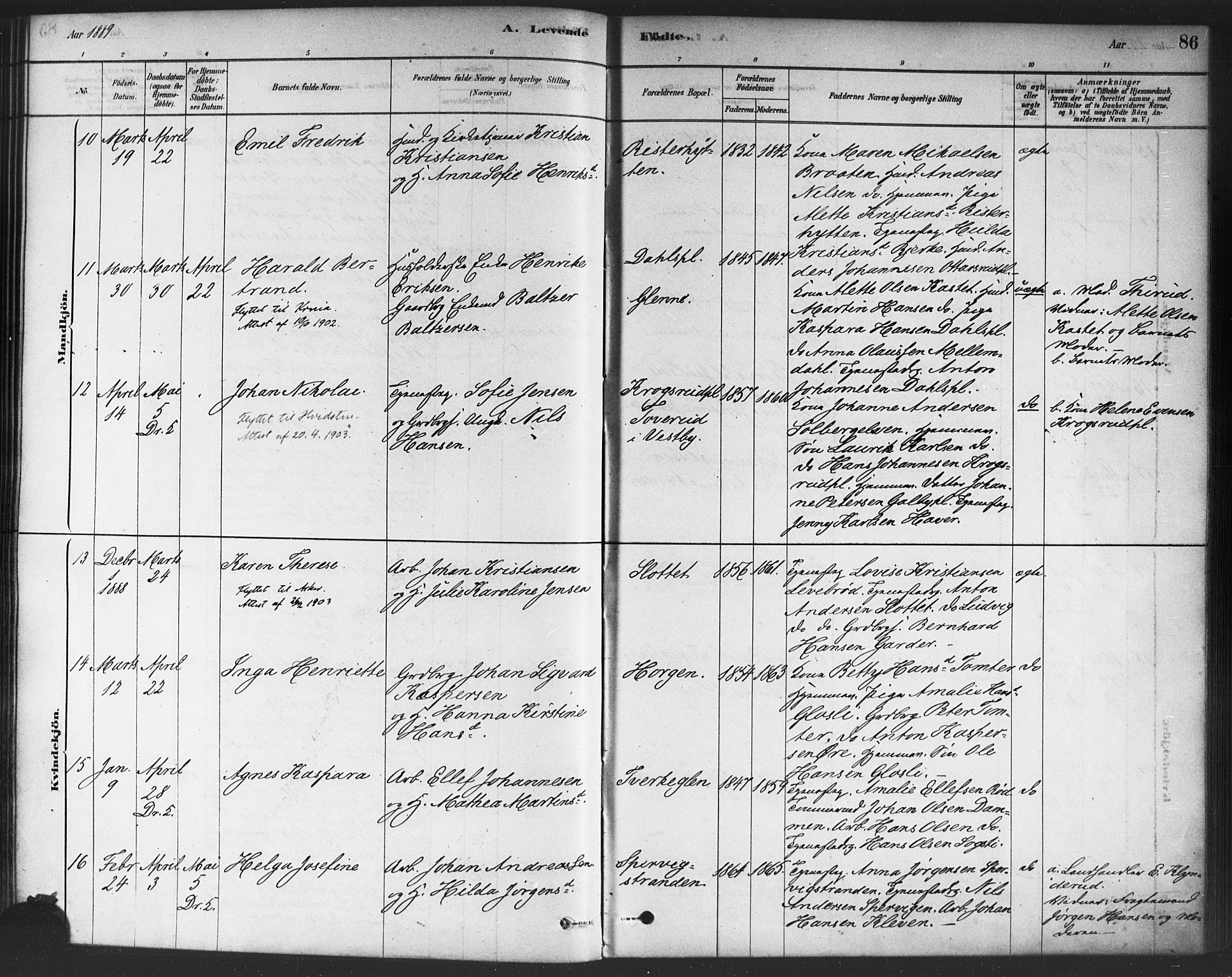 Drøbak prestekontor Kirkebøker, AV/SAO-A-10142a/F/Fc/L0002: Parish register (official) no. III 2, 1878-1891, p. 86