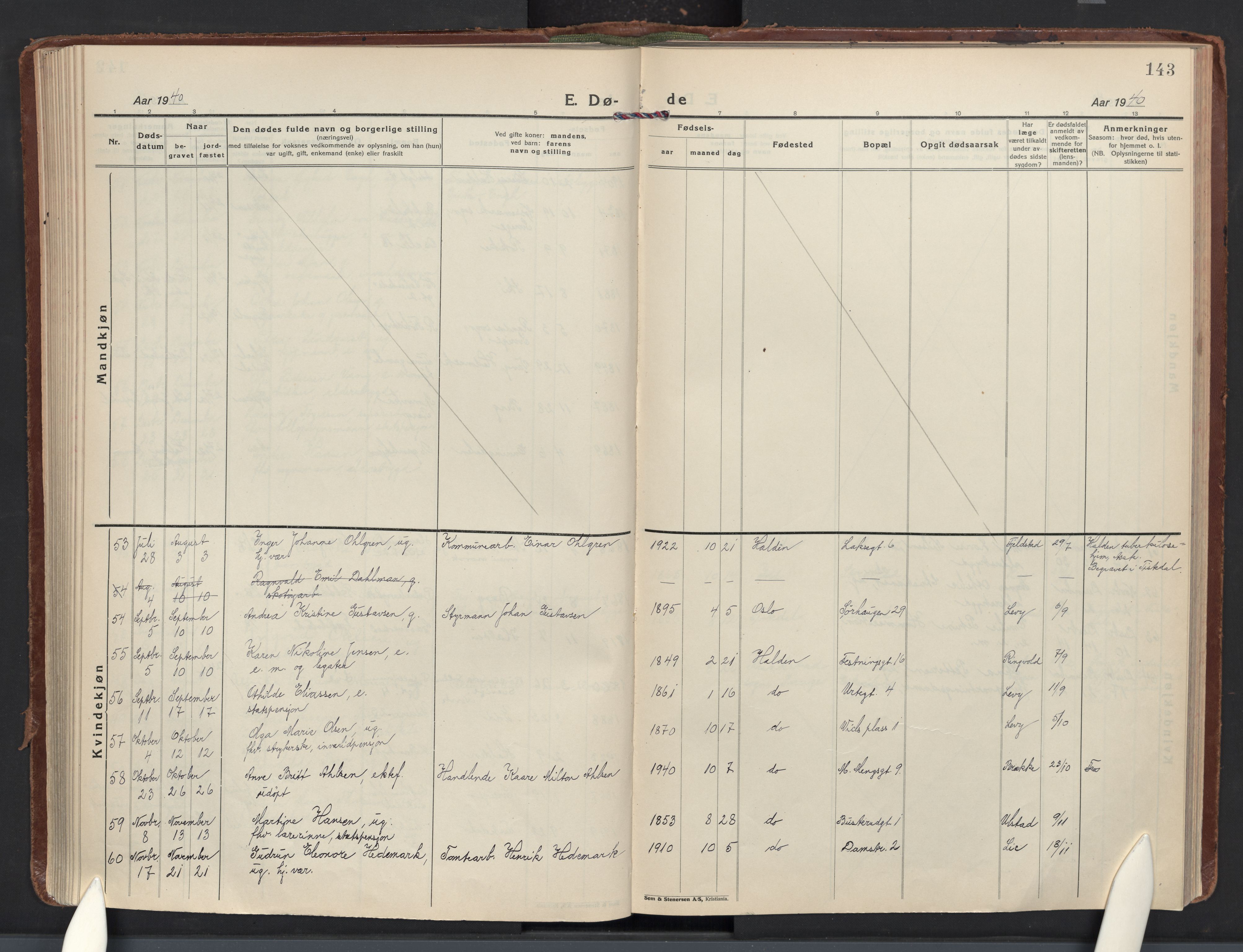 Halden prestekontor Kirkebøker, AV/SAO-A-10909/F/Fa/L0020: Parish register (official) no. I 20, 1925-1941, p. 143