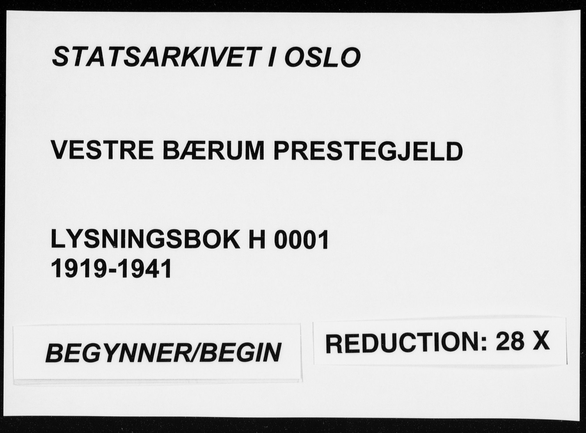 Vestre Bærum prestekontor Kirkebøker, AV/SAO-A-10209a/H/L0001: Banns register no. 1, 1919-1941