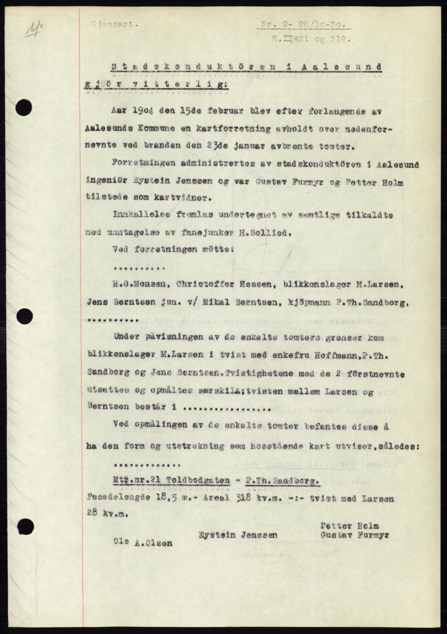 Ålesund byfogd, AV/SAT-A-4384: Mortgage book no. 26, 1930-1930, Deed date: 28.10.1930