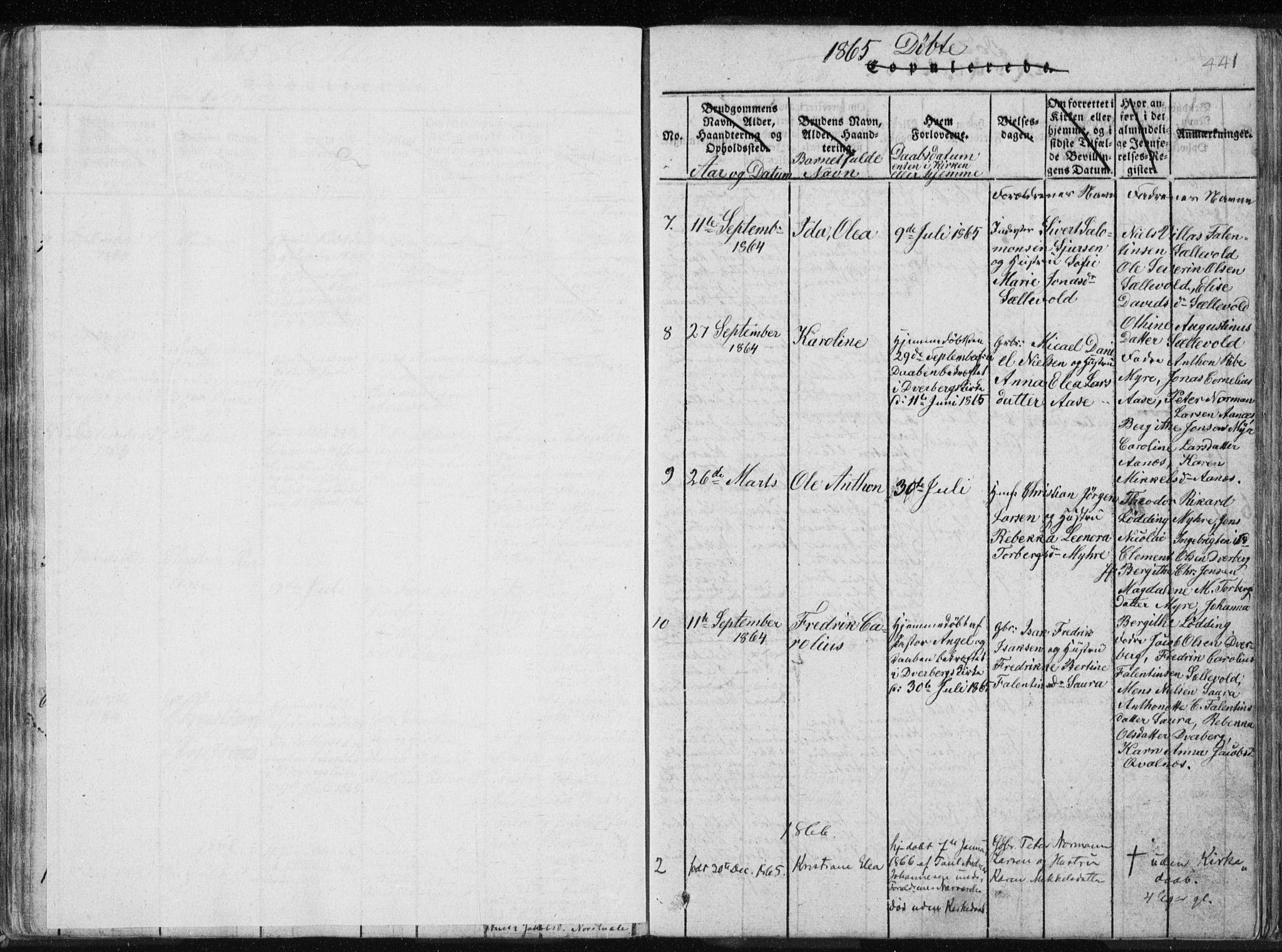 Ministerialprotokoller, klokkerbøker og fødselsregistre - Nordland, AV/SAT-A-1459/897/L1411: Parish register (copy) no. 897C01, 1820-1866, p. 440-441