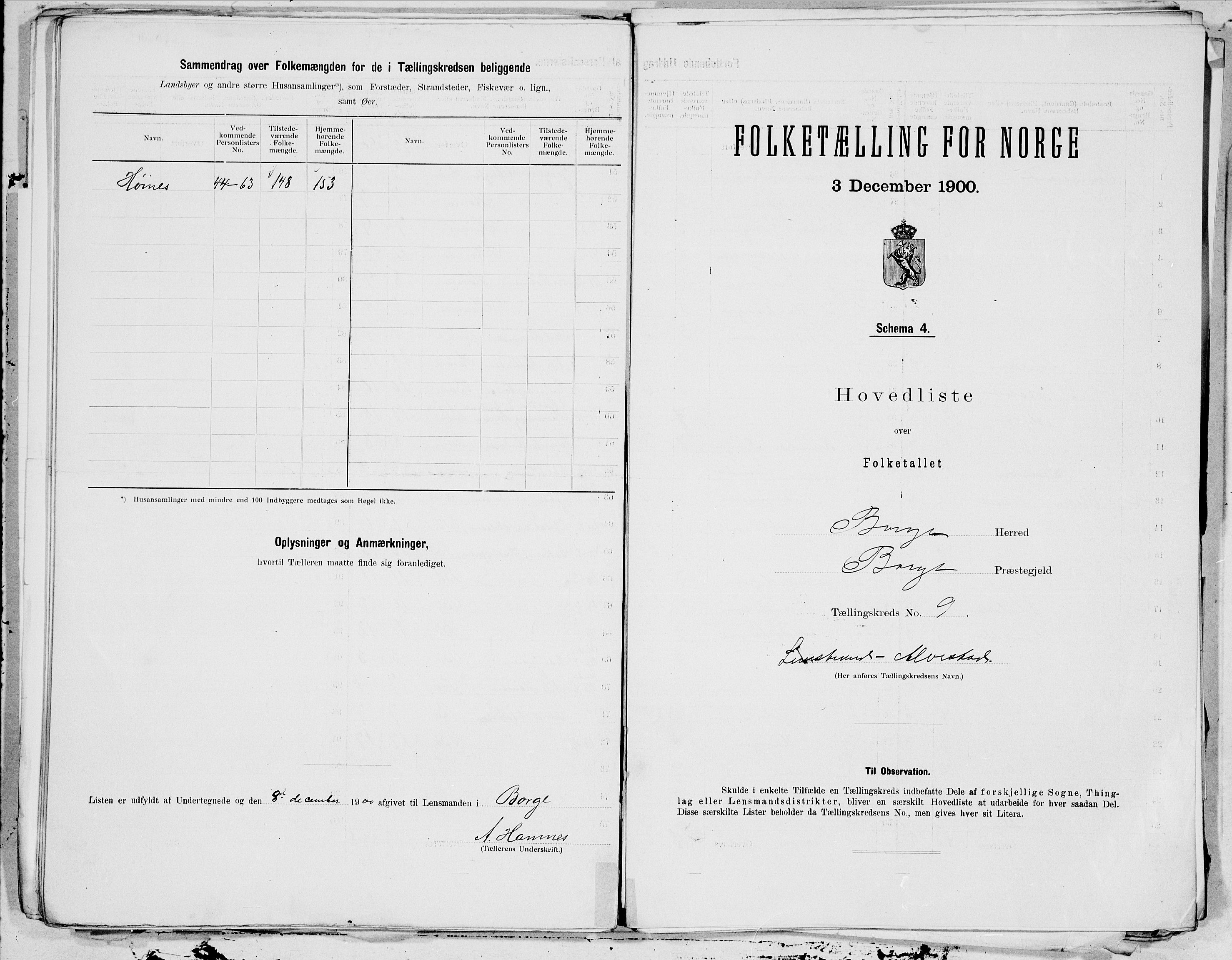 SAT, 1900 census for Borge, 1900, p. 18