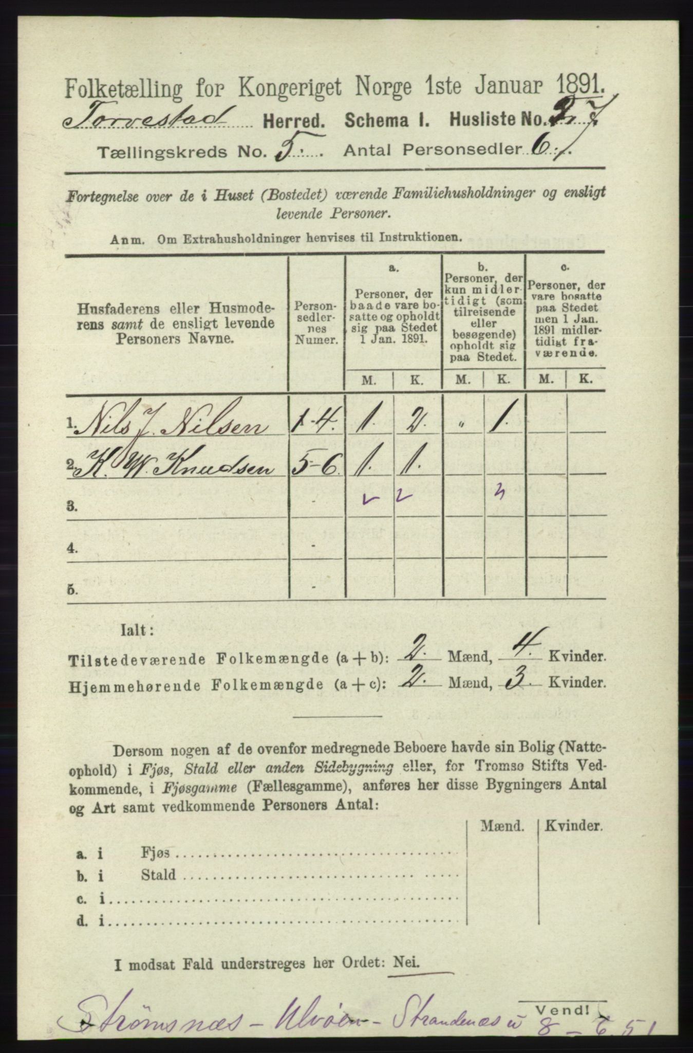 RA, 1891 census for 1152 Torvastad, 1891, p. 1752