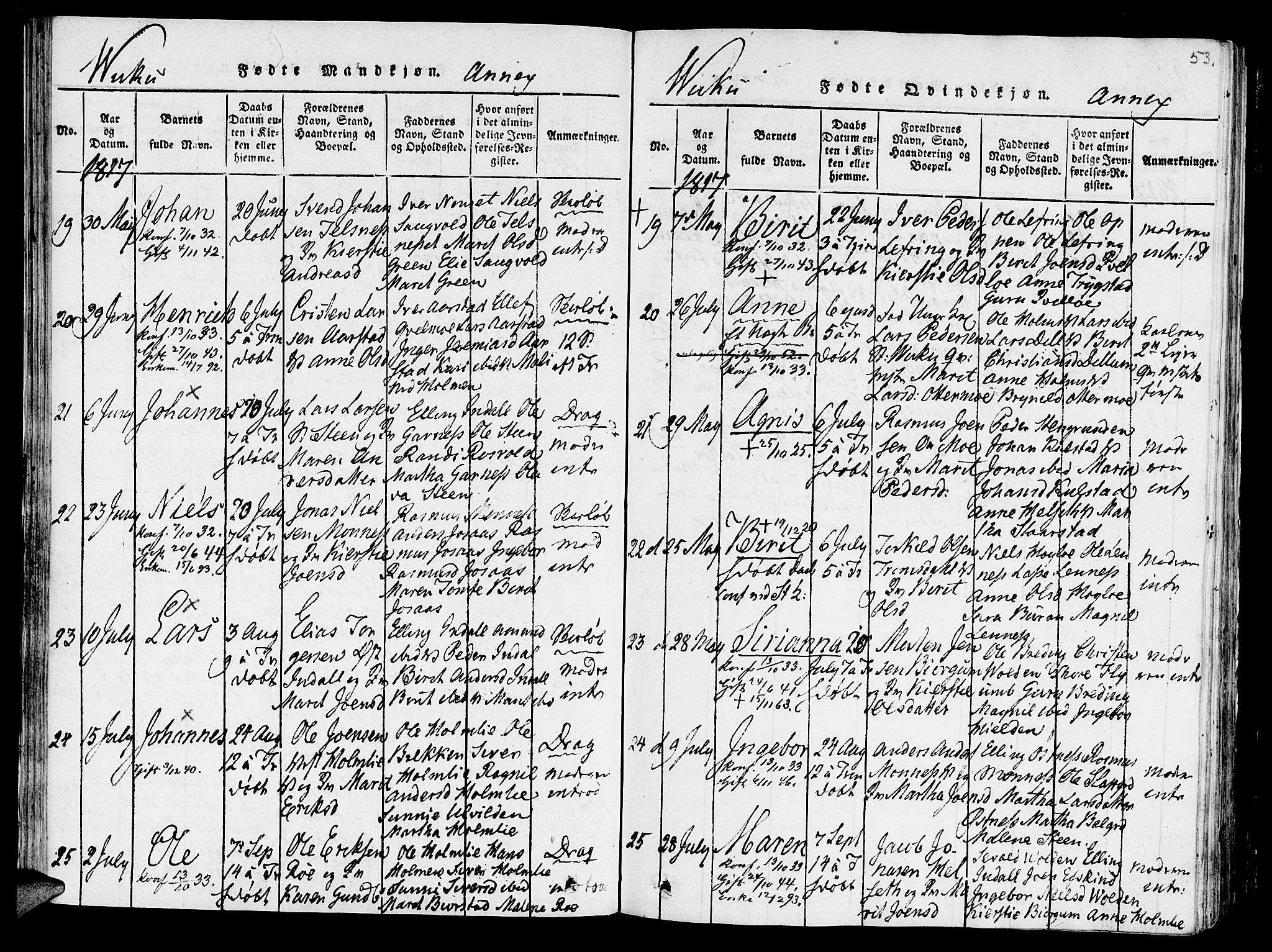 Ministerialprotokoller, klokkerbøker og fødselsregistre - Nord-Trøndelag, SAT/A-1458/723/L0234: Parish register (official) no. 723A05 /2, 1816-1821, p. 53