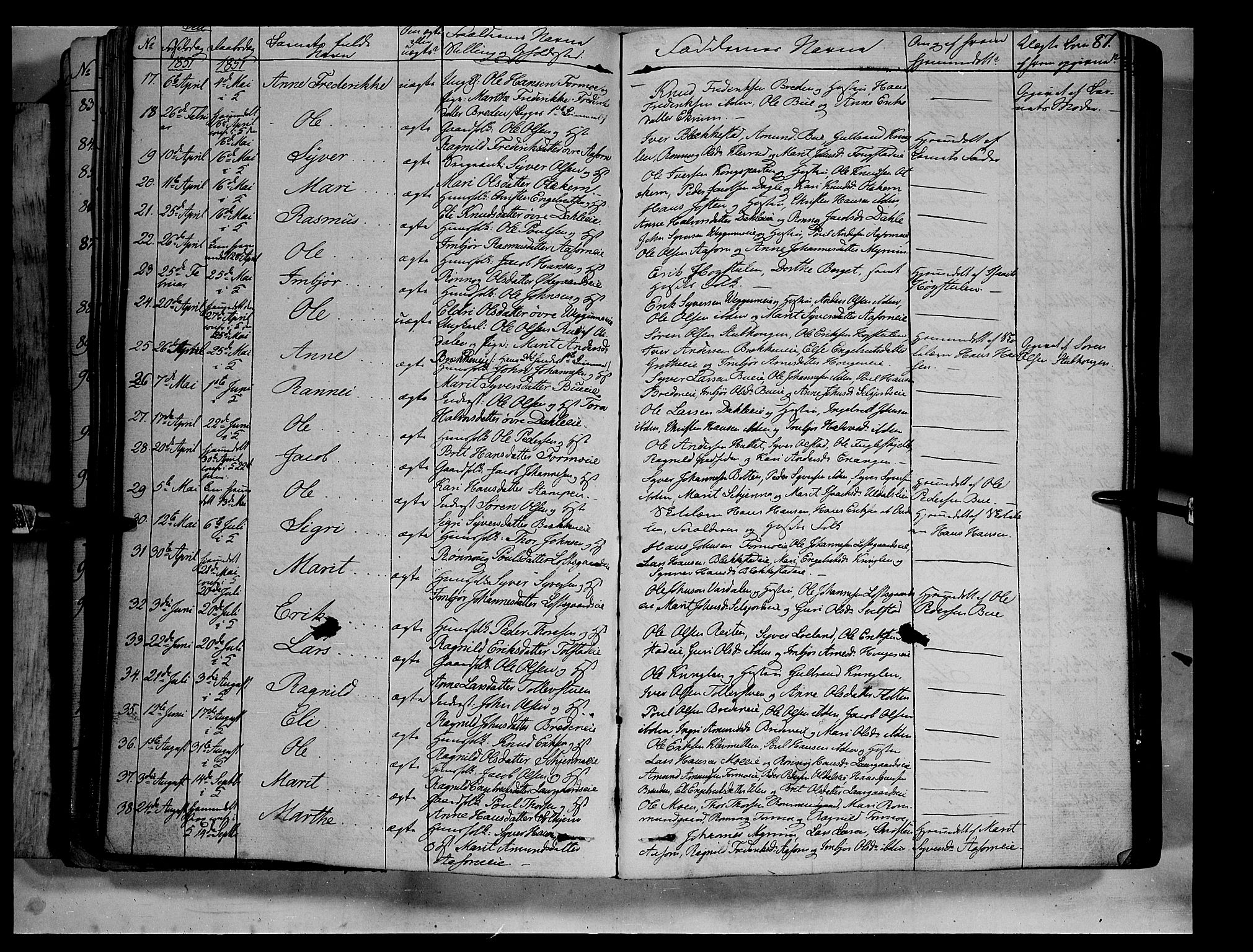 Vågå prestekontor, AV/SAH-PREST-076/H/Ha/Haa/L0005: Parish register (official) no. 5 /3, 1842-1856, p. 87