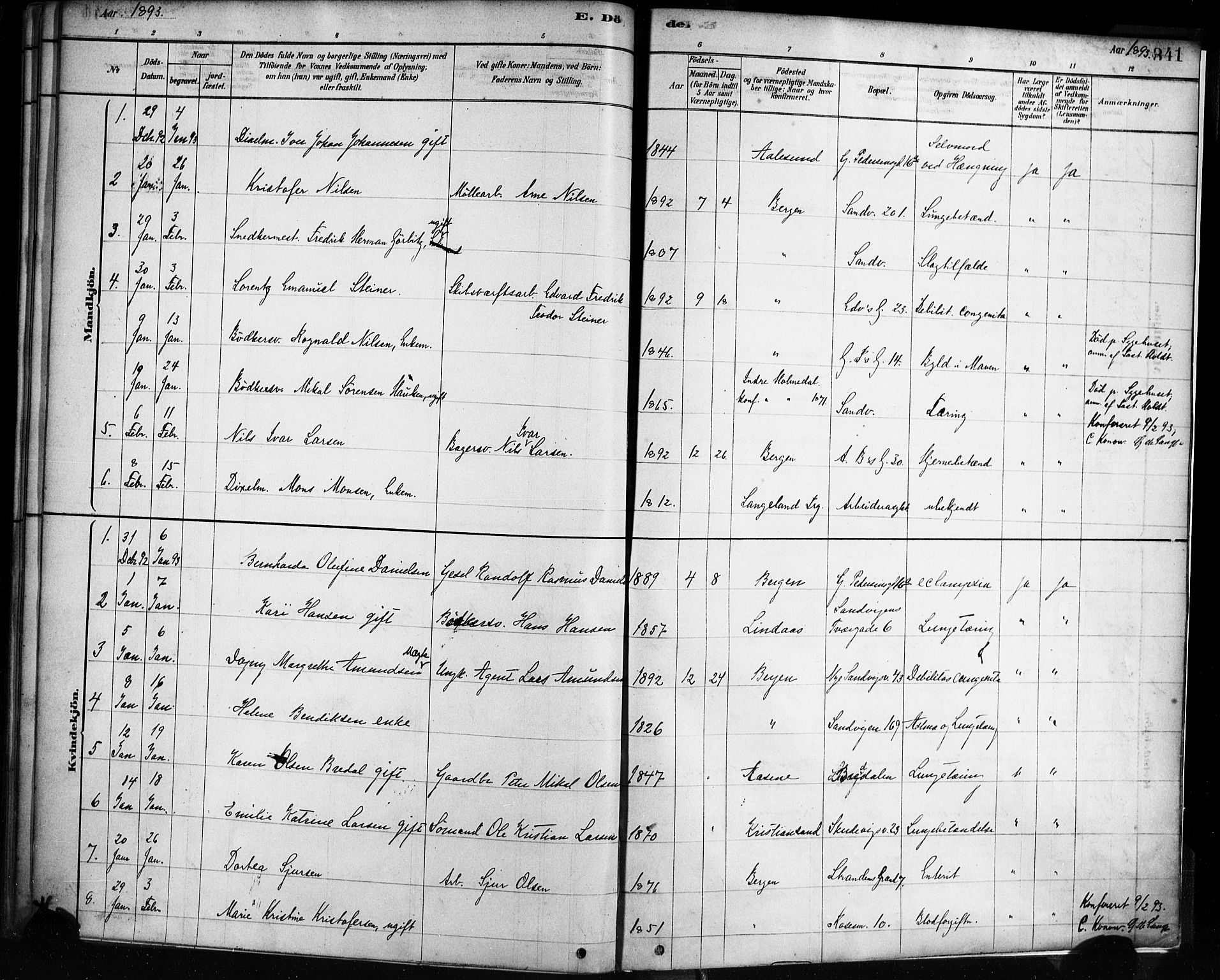 Sandviken Sokneprestembete, AV/SAB-A-77601/H/Ha/L0002: Parish register (official) no. A 2, 1878-1896, p. 341