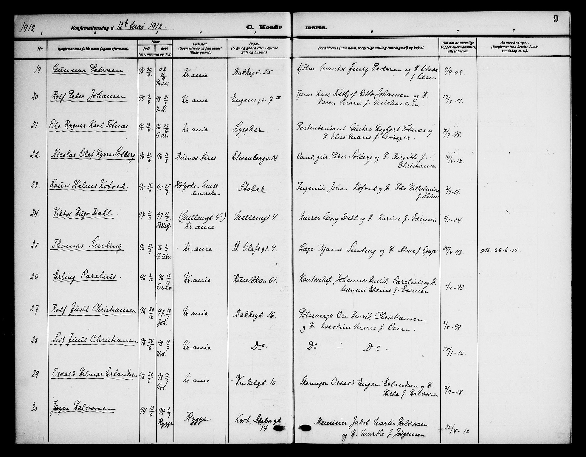 Piperviken prestekontor Kirkebøker, AV/SAO-A-10874/F/L0001: Parish register (official) no. 1, 1911-1958, p. 9