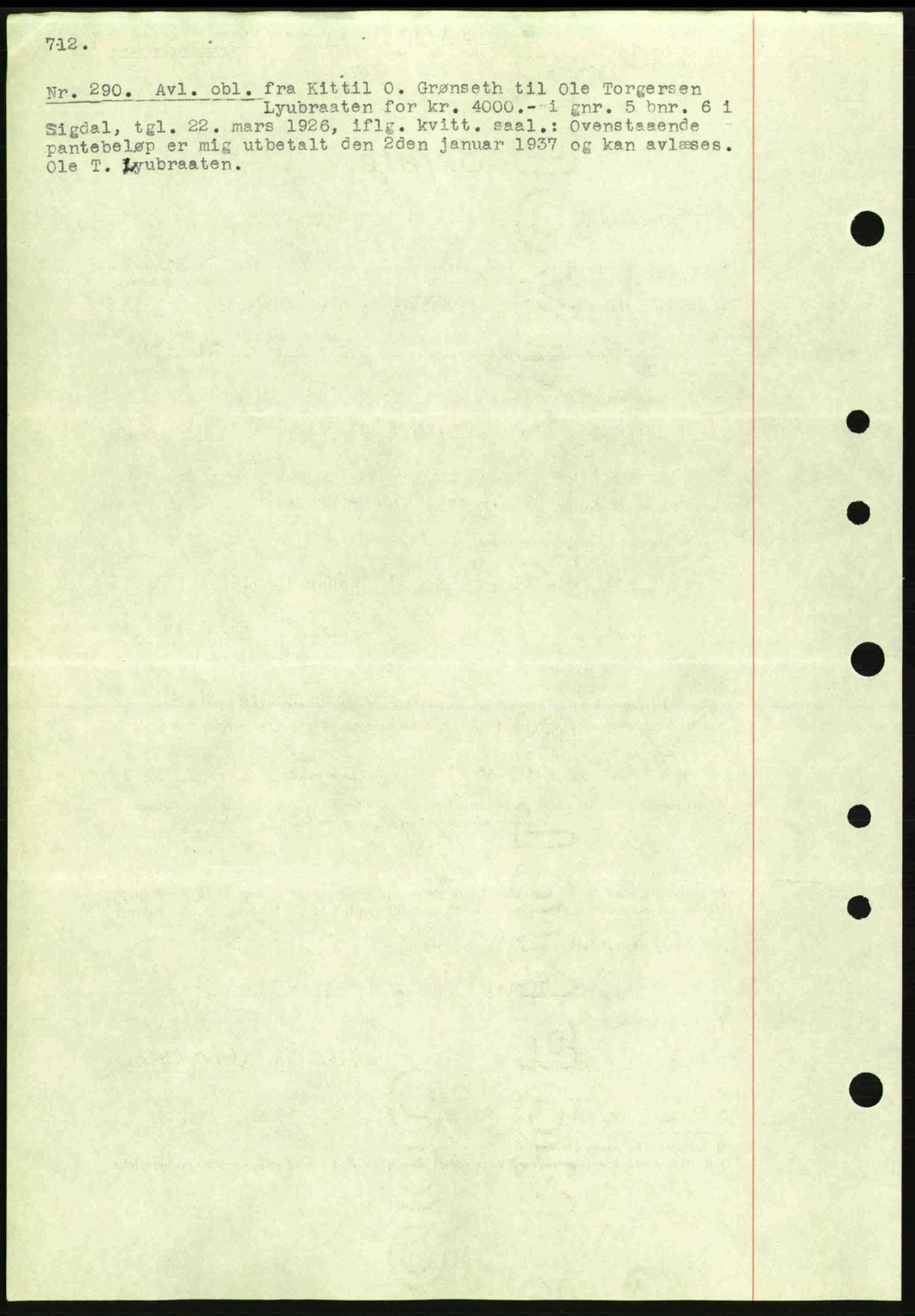 Eiker, Modum og Sigdal sorenskriveri, SAKO/A-123/G/Ga/Gab/L0034: Mortgage book no. A4, 1936-1937, Diary no: : 290/1937