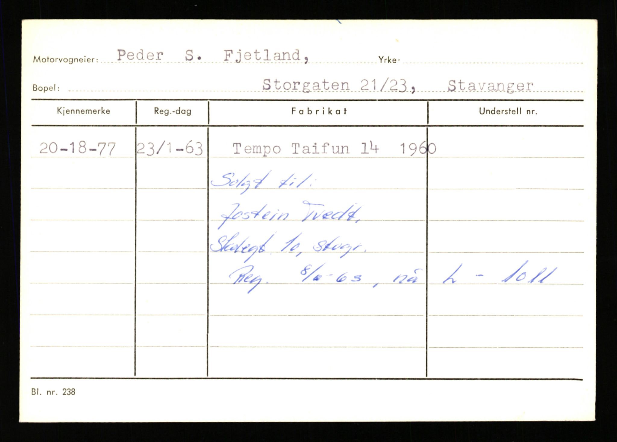 Stavanger trafikkstasjon, AV/SAST-A-101942/0/G/L0010: Registreringsnummer: 130000 - 239953, 1930-1971, p. 2303