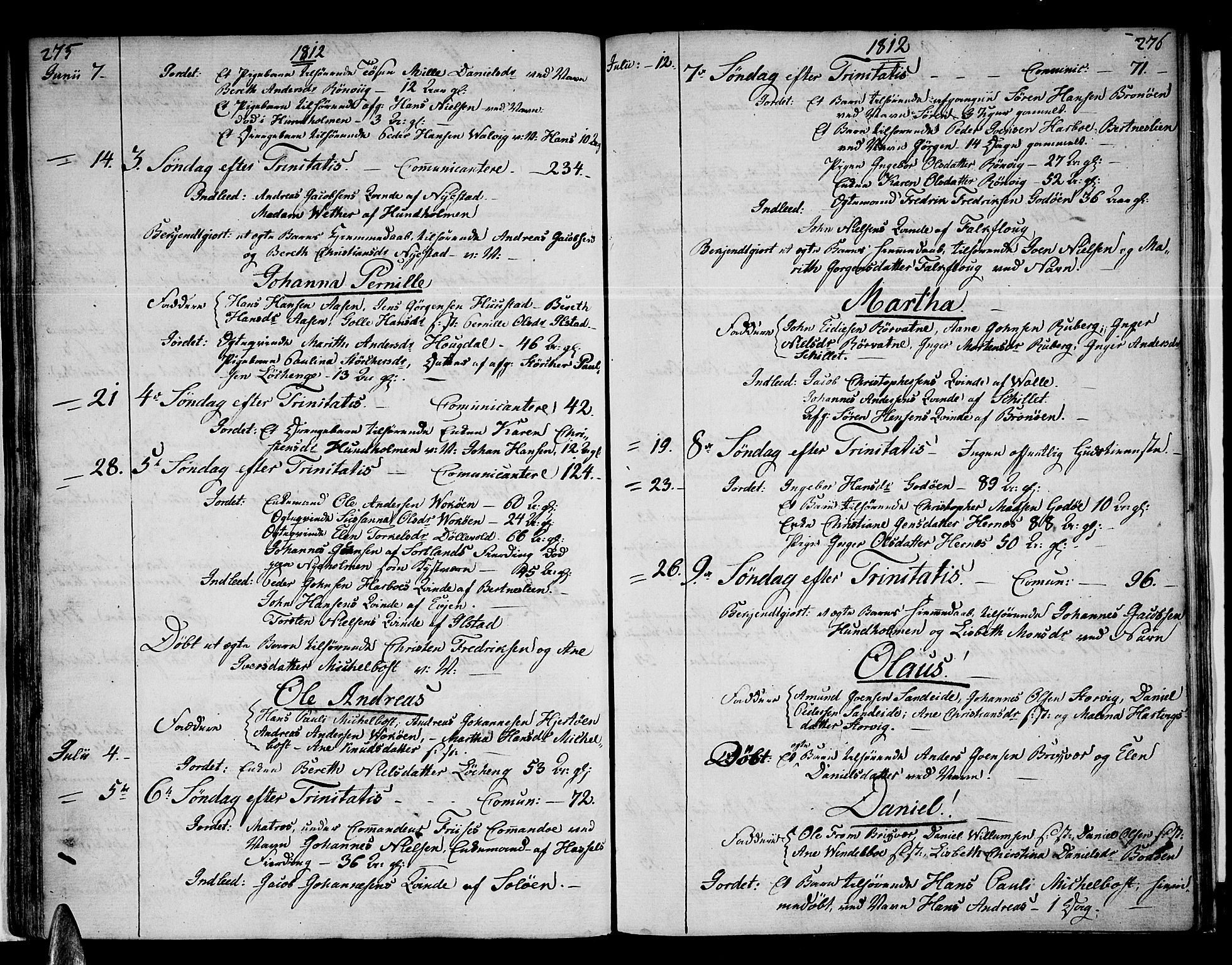 Ministerialprotokoller, klokkerbøker og fødselsregistre - Nordland, AV/SAT-A-1459/801/L0004: Parish register (official) no. 801A04, 1796-1817, p. 275-276