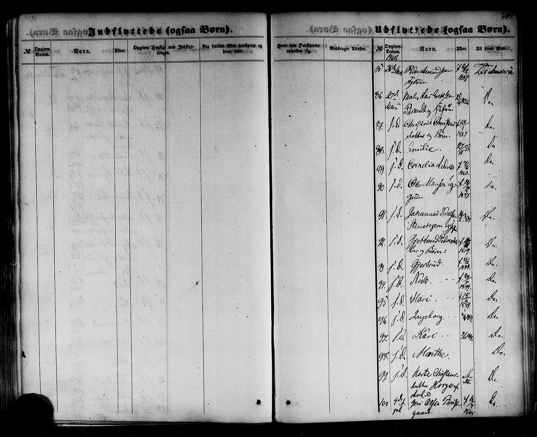 Sogndal sokneprestembete, SAB/A-81301/H/Haa/Haaa/L0013: Parish register (official) no. A 13, 1859-1877, p. 409