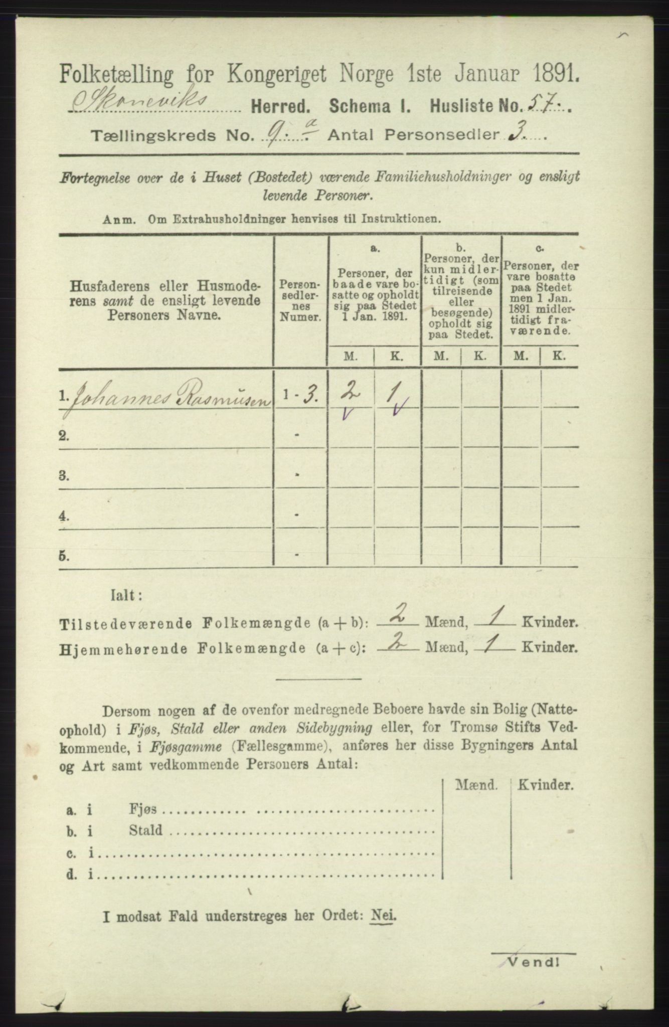 RA, 1891 census for 1212 Skånevik, 1891, p. 2546