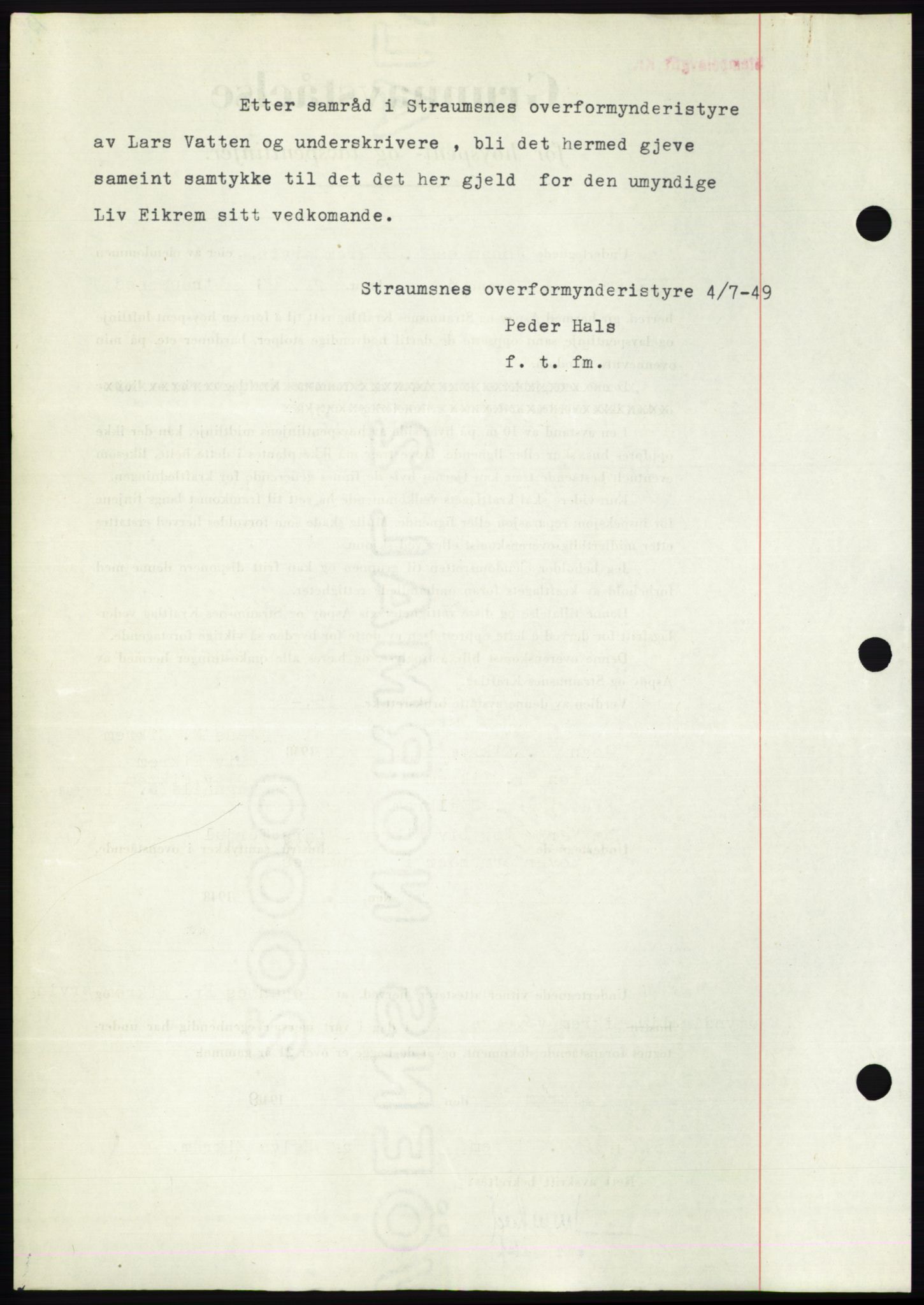 Nordmøre sorenskriveri, AV/SAT-A-4132/1/2/2Ca: Mortgage book no. B102, 1949-1949, Diary no: : 1956/1949