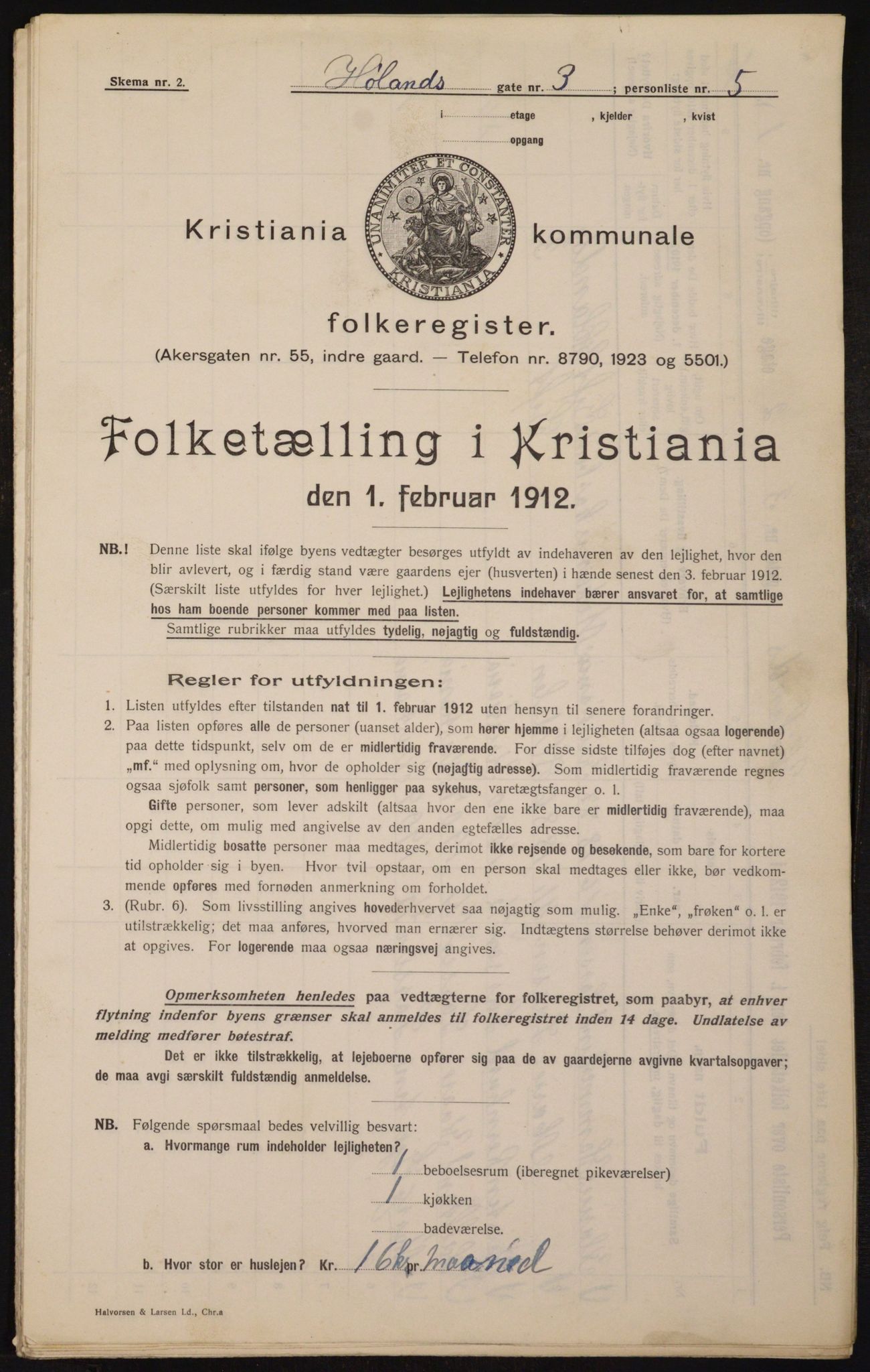 OBA, Municipal Census 1912 for Kristiania, 1912, p. 42703