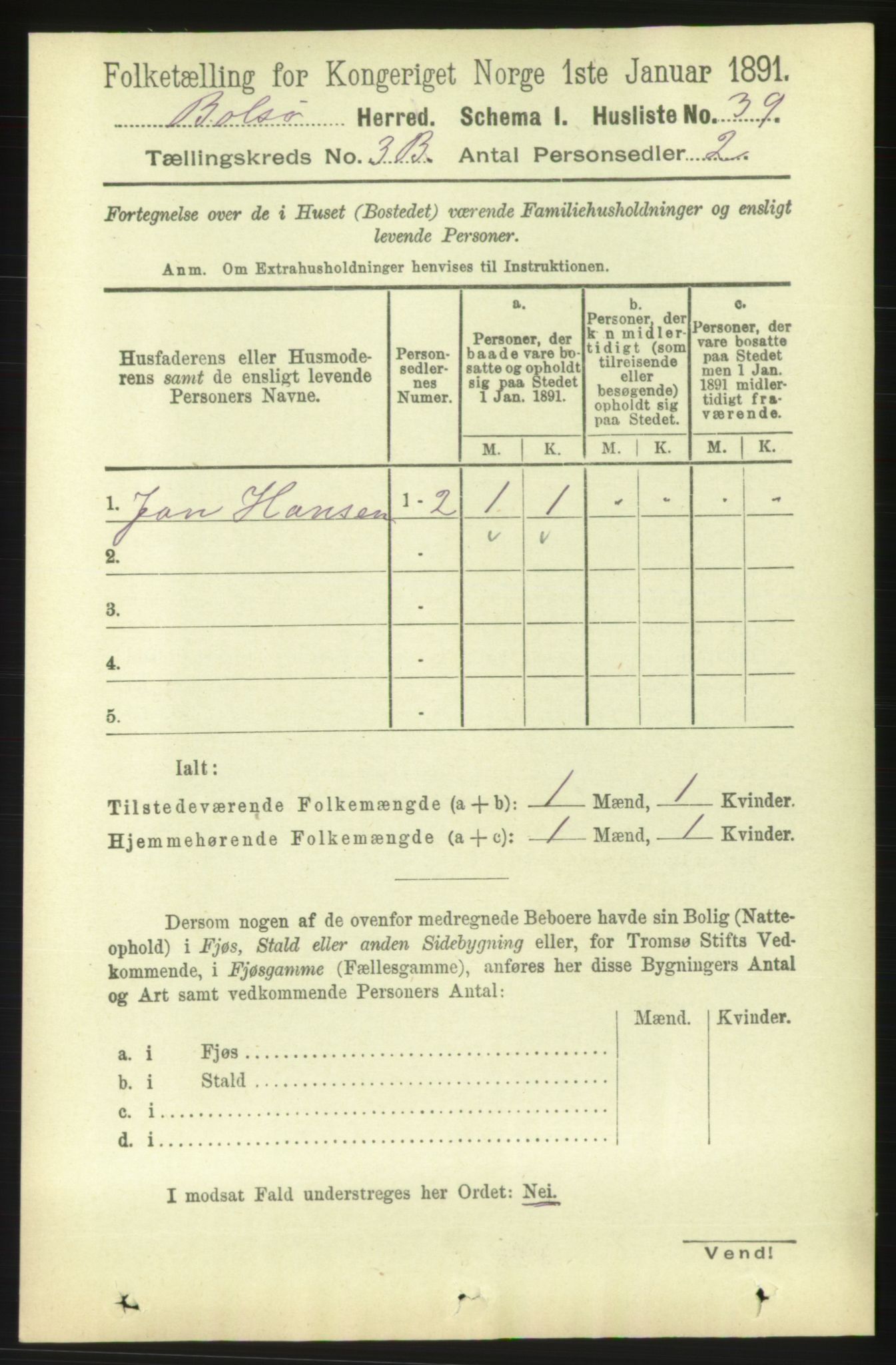 RA, 1891 census for 1544 Bolsøy, 1891, p. 2085