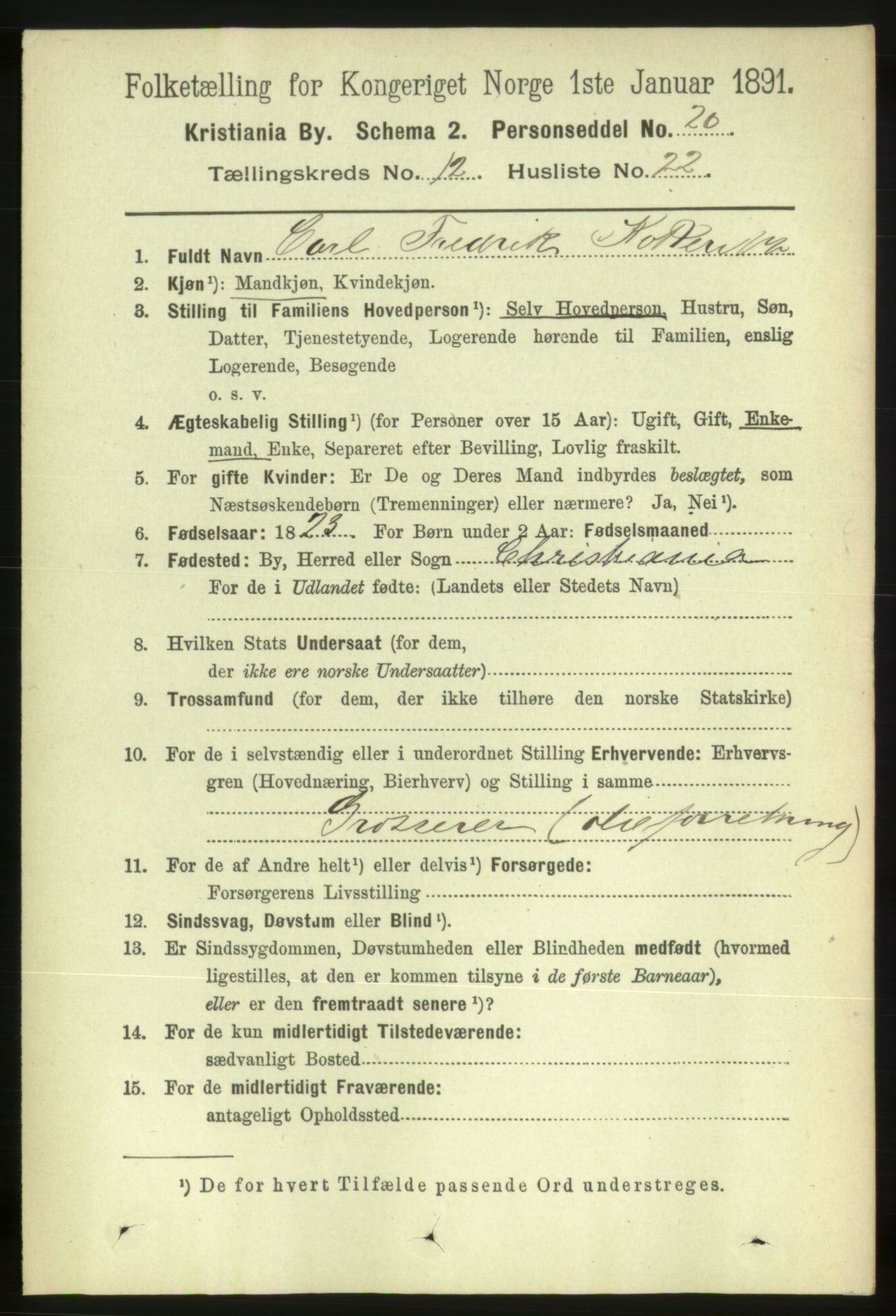 RA, 1891 census for 0301 Kristiania, 1891, p. 5861