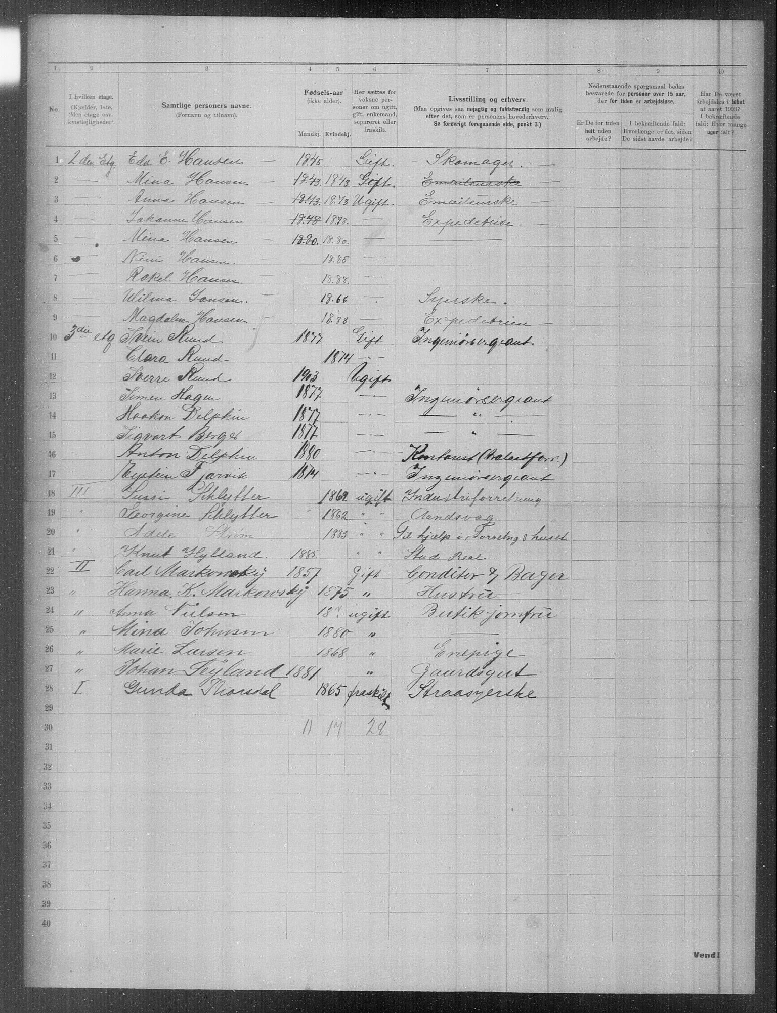 OBA, Municipal Census 1903 for Kristiania, 1903, p. 7293