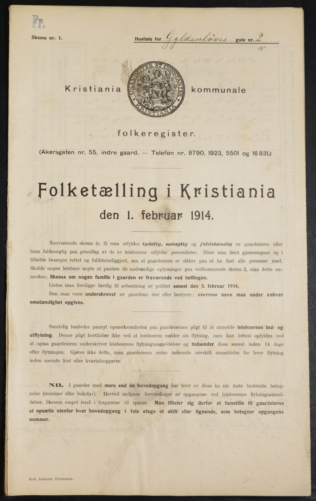 OBA, Municipal Census 1914 for Kristiania, 1914, p. 32530