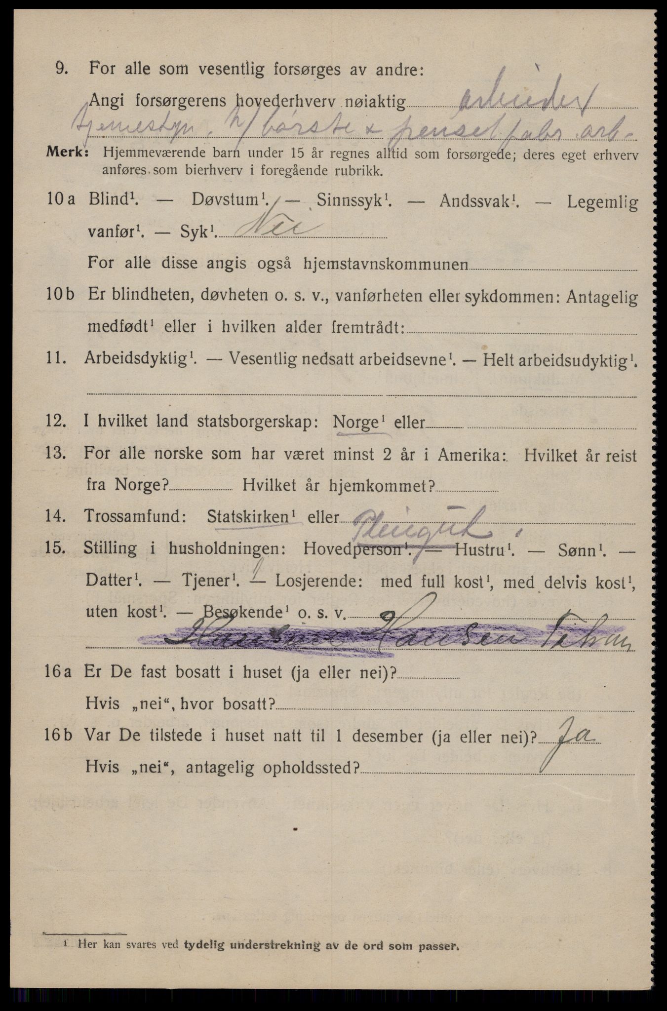 SAT, 1920 census for Trondheim, 1920, p. 45885