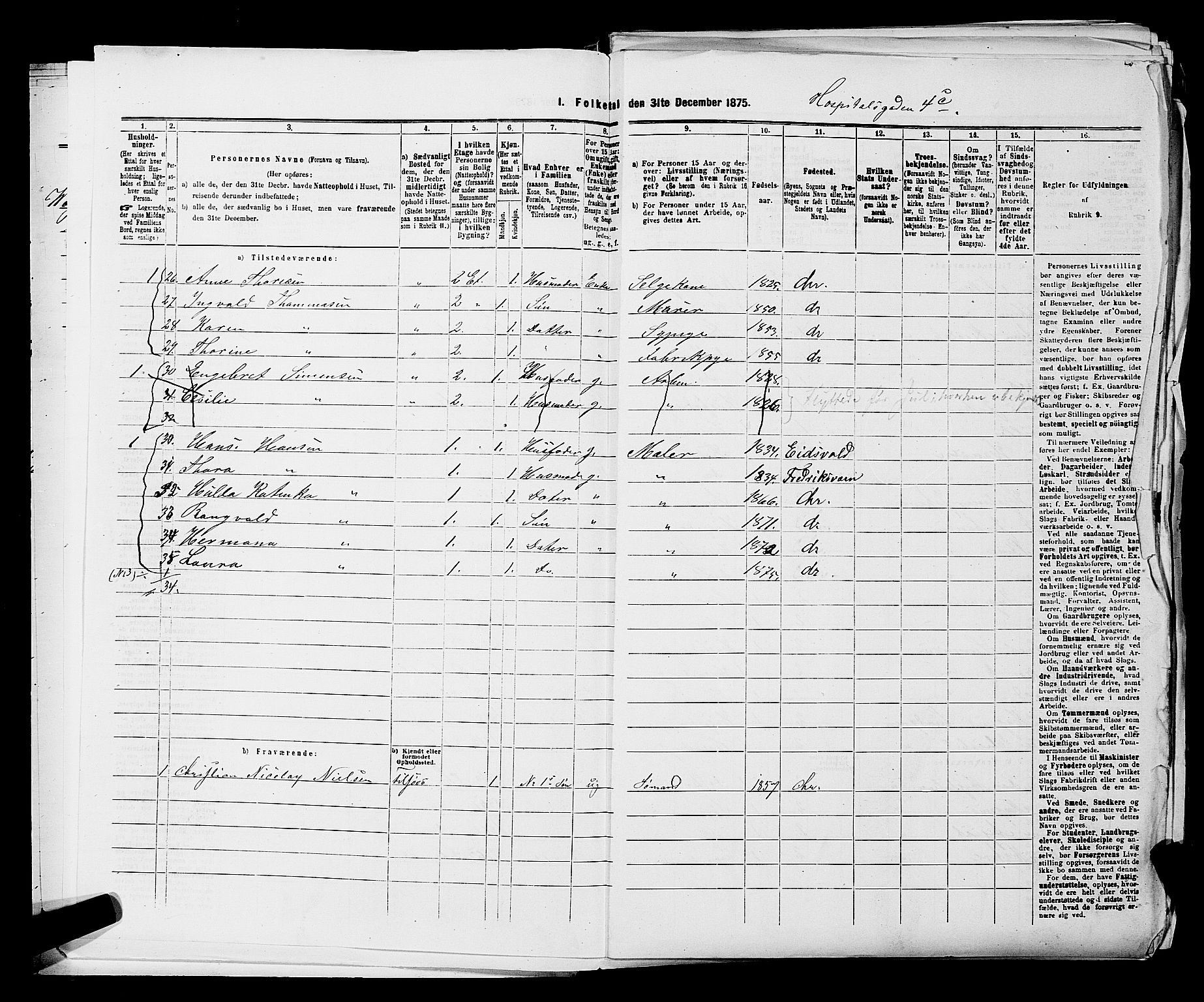 RA, 1875 census for 0301 Kristiania, 1875, p. 2385