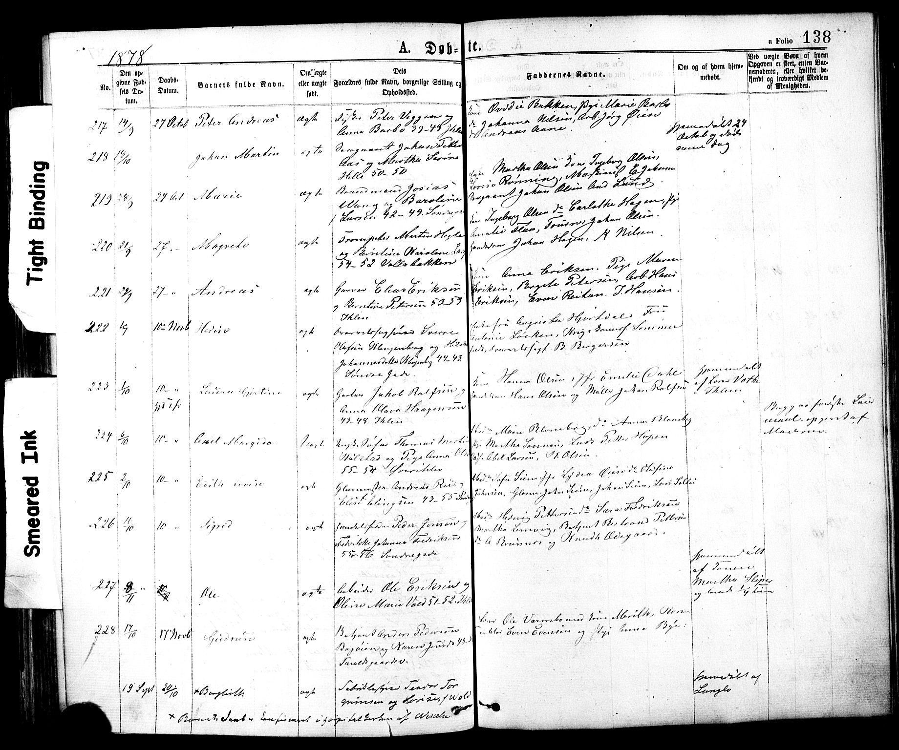 Ministerialprotokoller, klokkerbøker og fødselsregistre - Sør-Trøndelag, AV/SAT-A-1456/602/L0118: Parish register (official) no. 602A16, 1873-1879, p. 138