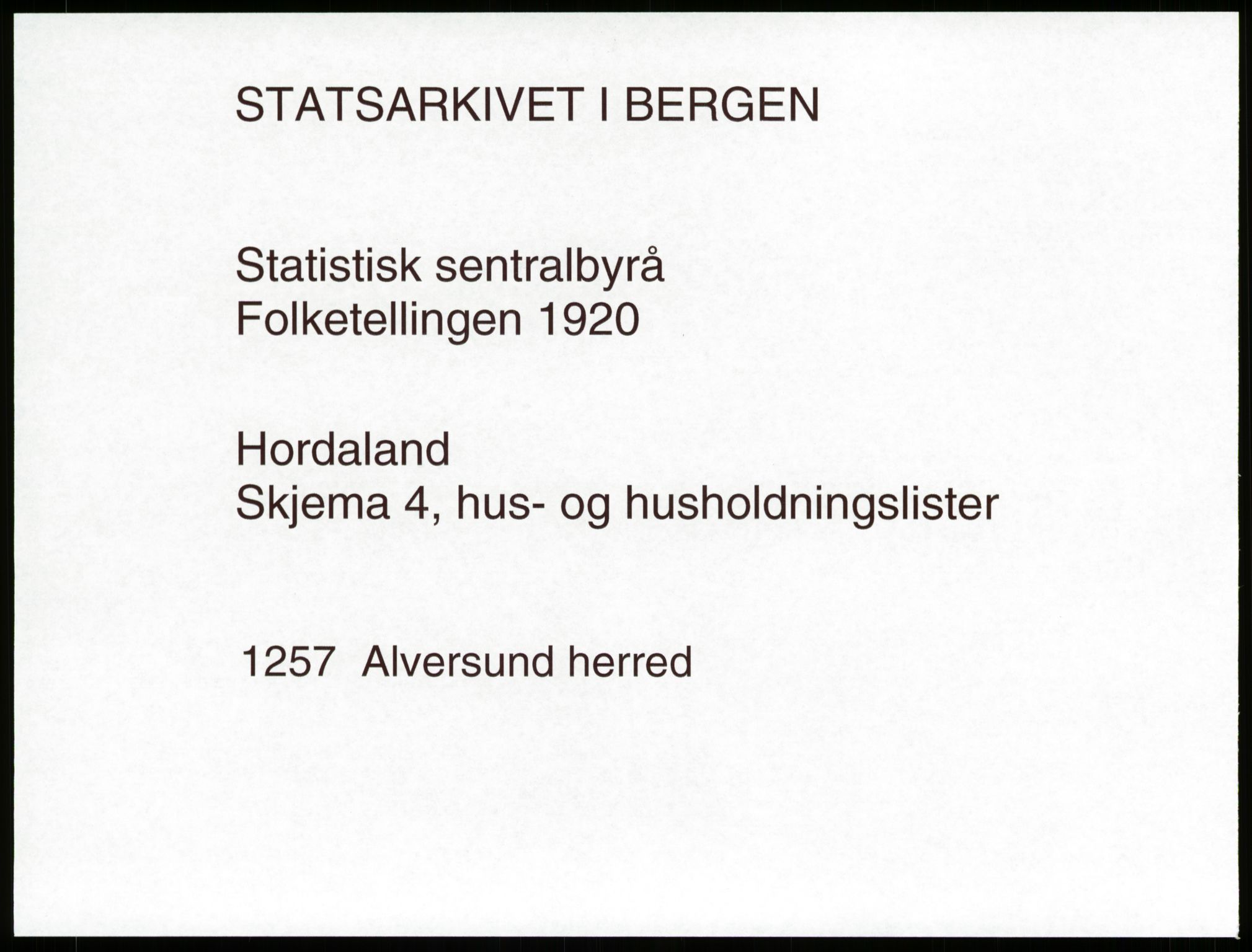 SAB, 1920 census for Alversund, 1920, p. 50