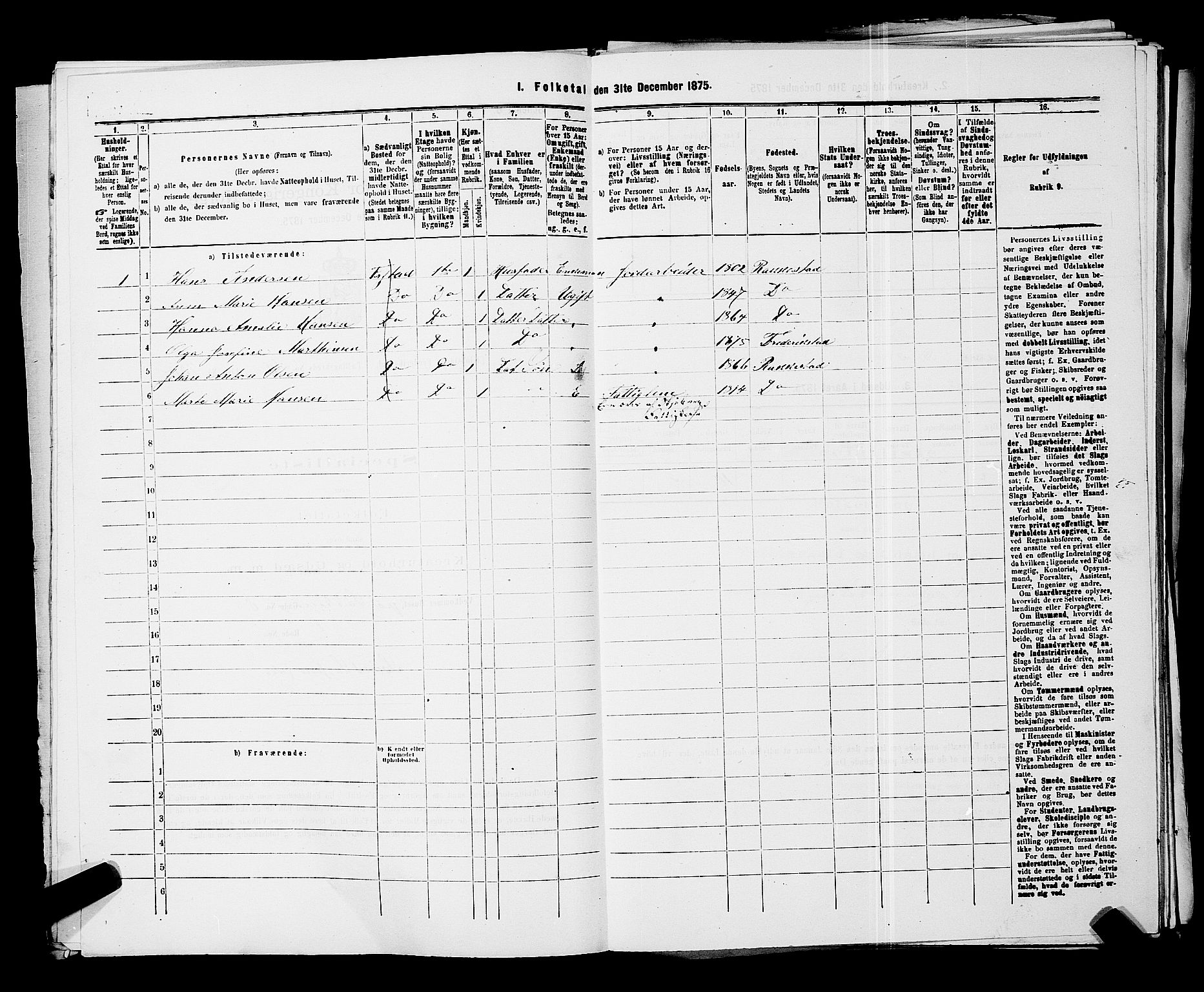 RA, 1875 census for 0103B Fredrikstad/Fredrikstad, 1875, p. 1717