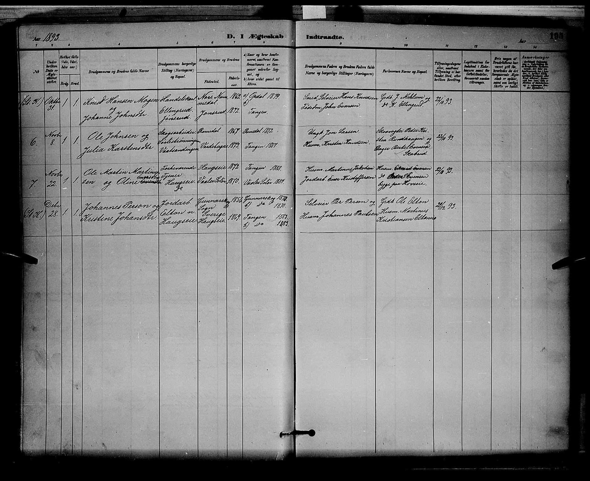 Stange prestekontor, AV/SAH-PREST-002/L/L0008: Parish register (copy) no. 8, 1882-1895, p. 195