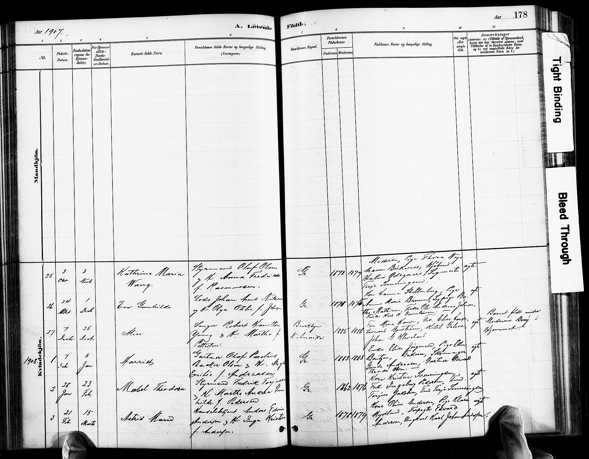 Grimstad sokneprestkontor, AV/SAK-1111-0017/F/Fb/L0001: Parish register (copy) no. B 1, 1881-1922, p. 178