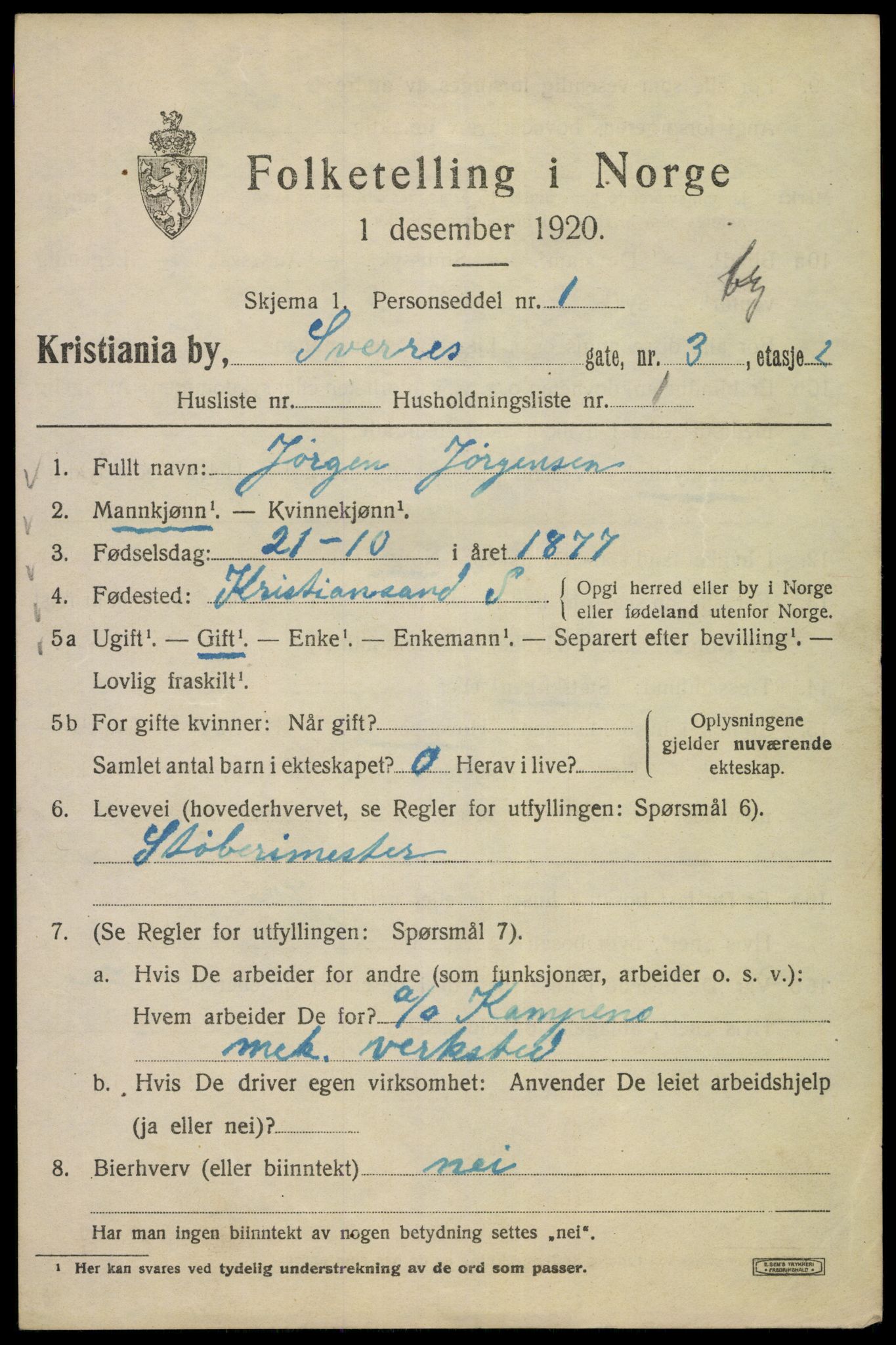 SAO, 1920 census for Kristiania, 1920, p. 559651