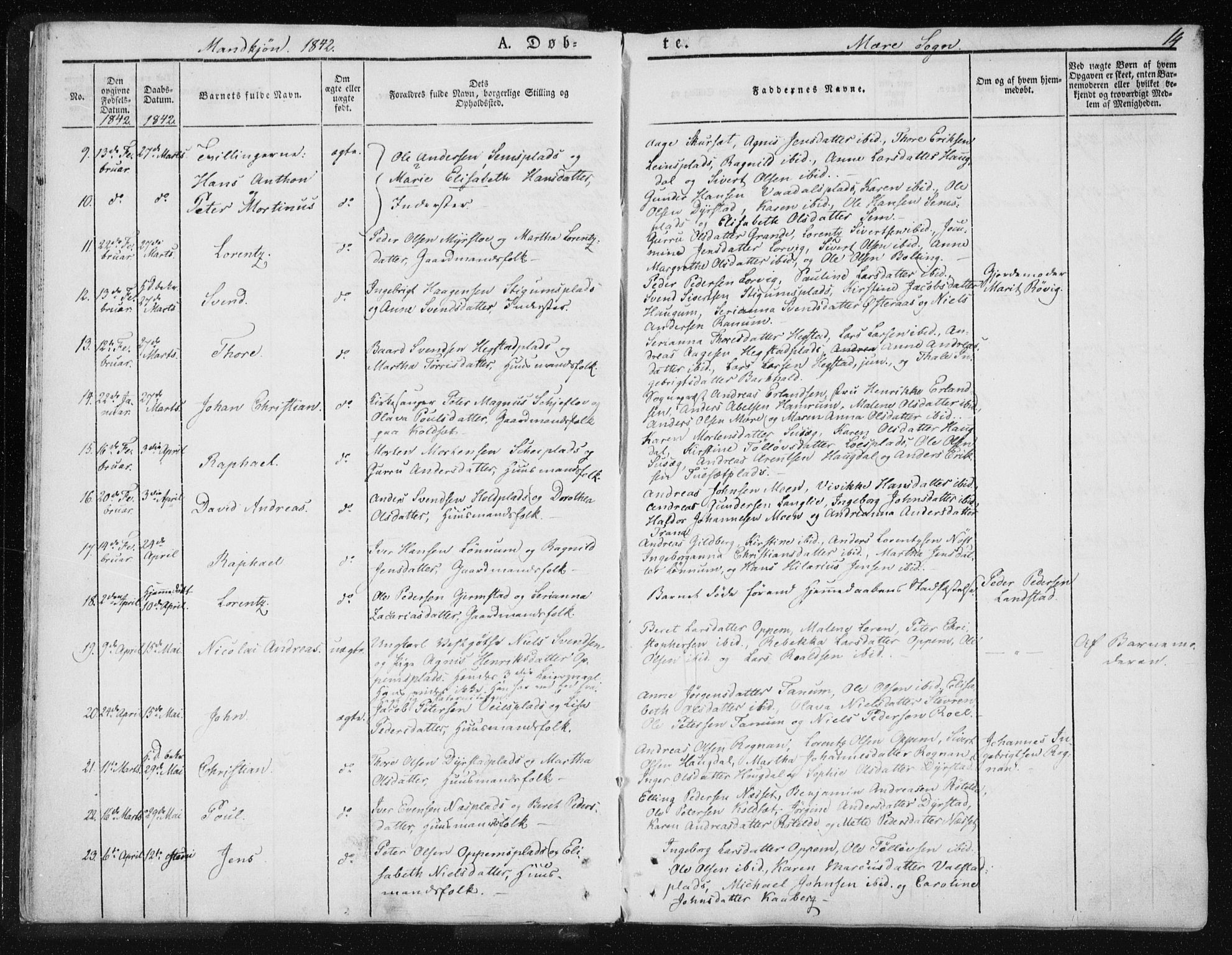 Ministerialprotokoller, klokkerbøker og fødselsregistre - Nord-Trøndelag, SAT/A-1458/735/L0339: Parish register (official) no. 735A06 /1, 1836-1848, p. 14