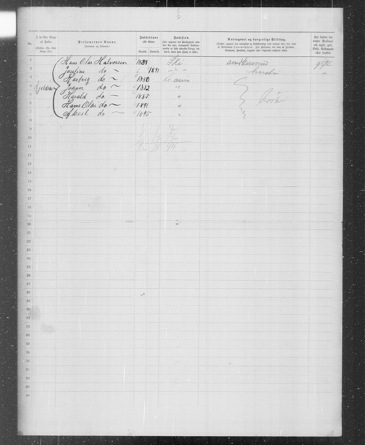 OBA, Municipal Census 1899 for Kristiania, 1899, p. 507