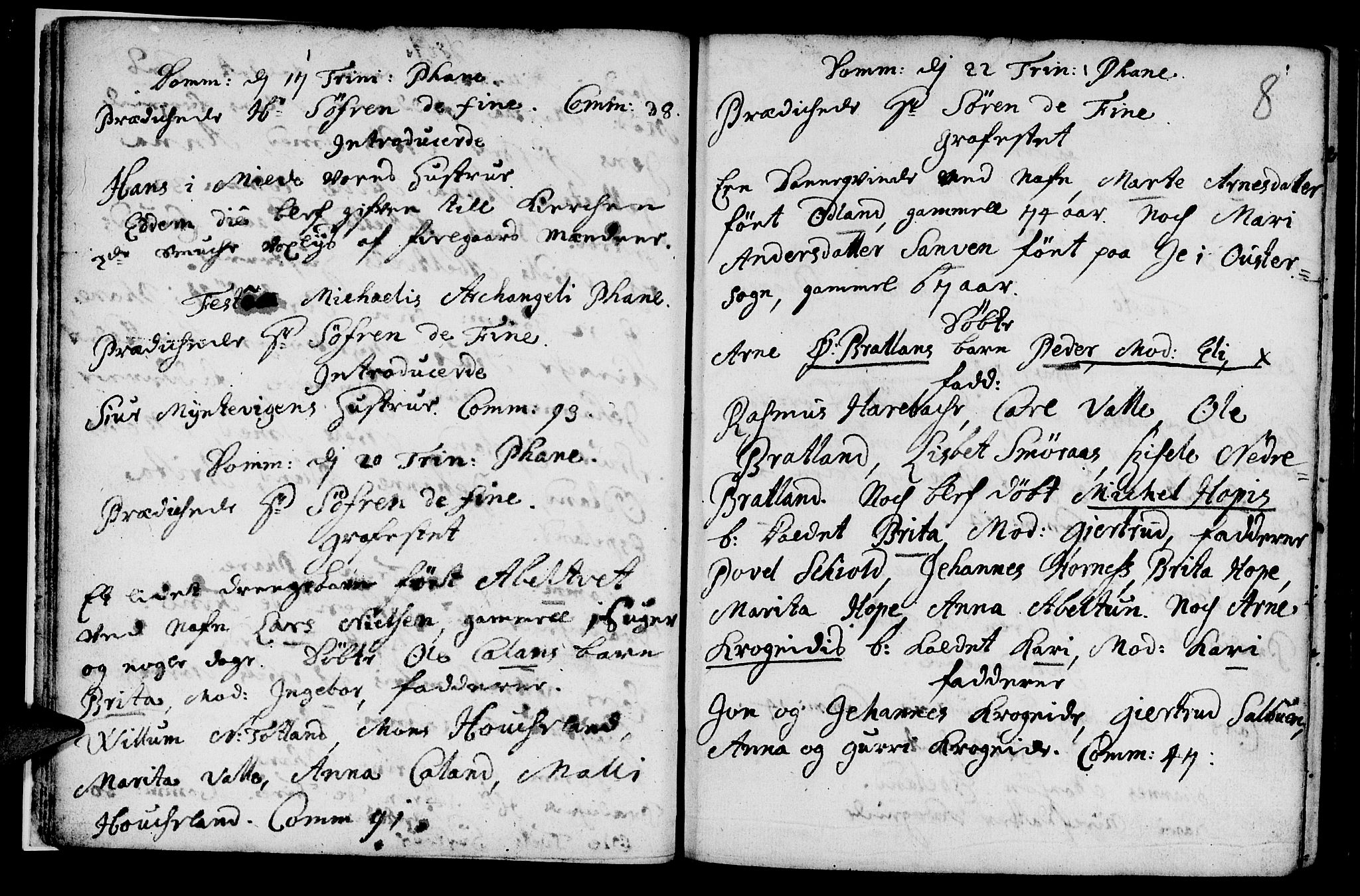 Fana Sokneprestembete, AV/SAB-A-75101/H/Haa/Haaa/L0001: Parish register (official) no. A 1, 1712-1719, p. 8