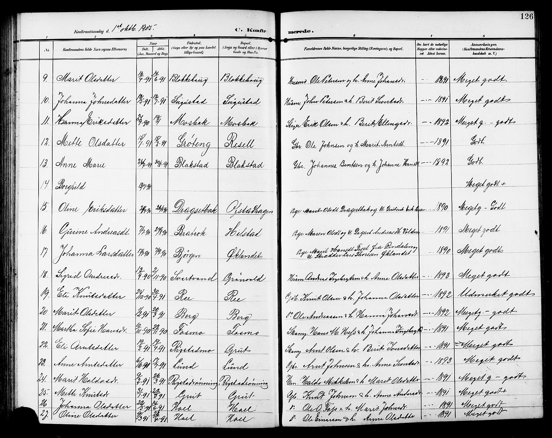 Ministerialprotokoller, klokkerbøker og fødselsregistre - Sør-Trøndelag, SAT/A-1456/672/L0864: Parish register (copy) no. 672C03, 1902-1914, p. 126
