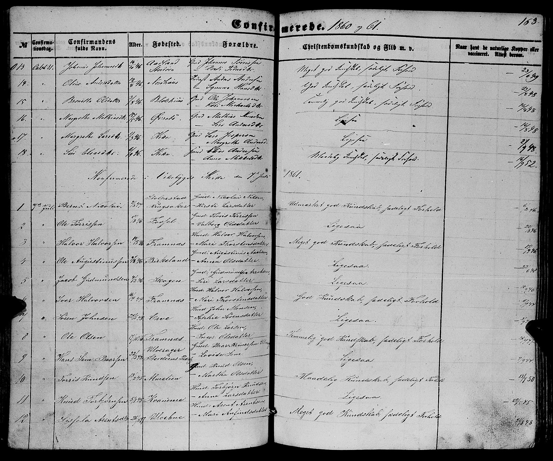 Fjelberg sokneprestembete, SAB/A-75201/H/Haa: Parish register (official) no. A 7, 1851-1867, p. 163