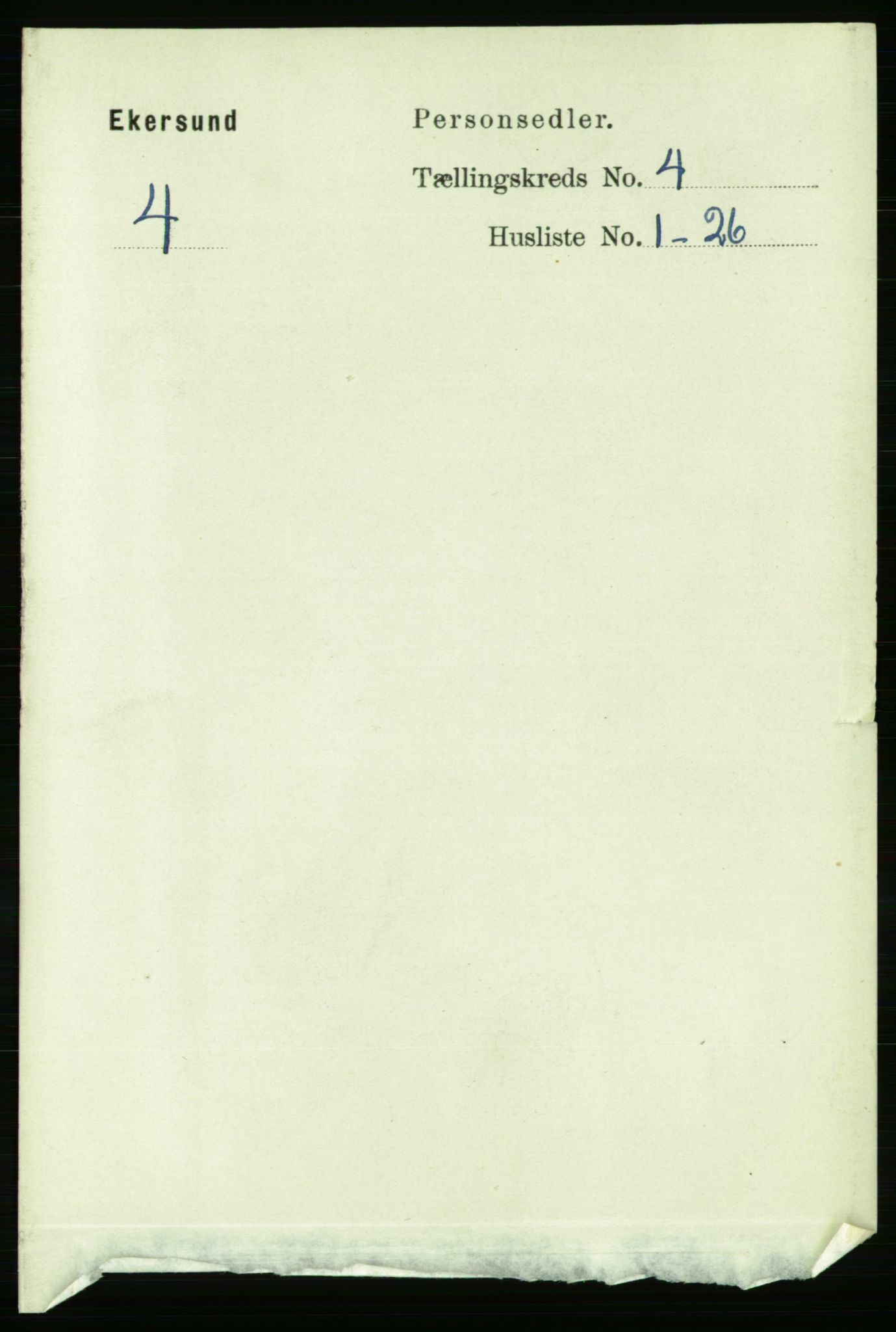 RA, 1891 census for 1101 Egersund, 1891, p. 599