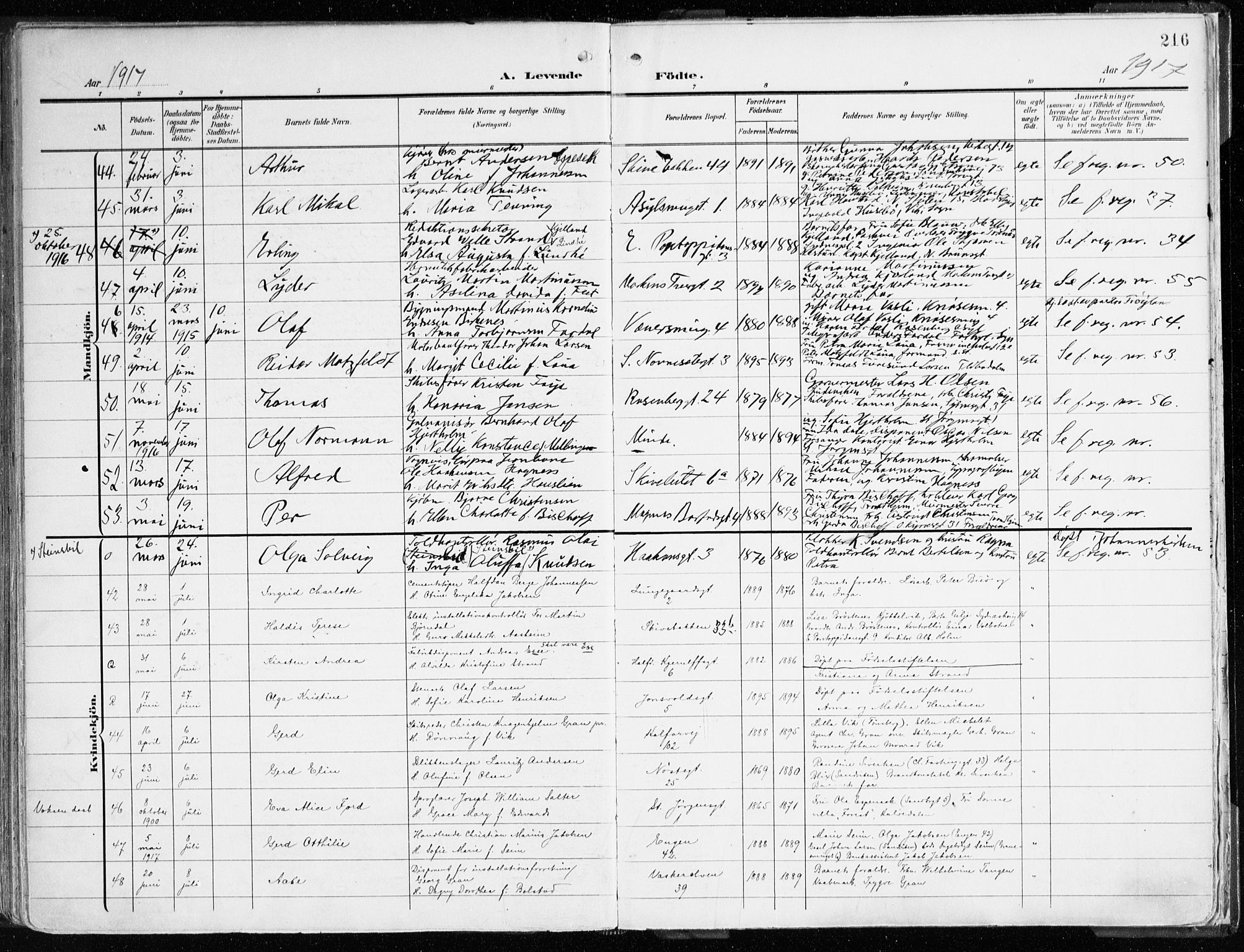 Domkirken sokneprestembete, AV/SAB-A-74801/H/Haa/L0025: Parish register (official) no. B 8, 1903-1925, p. 216