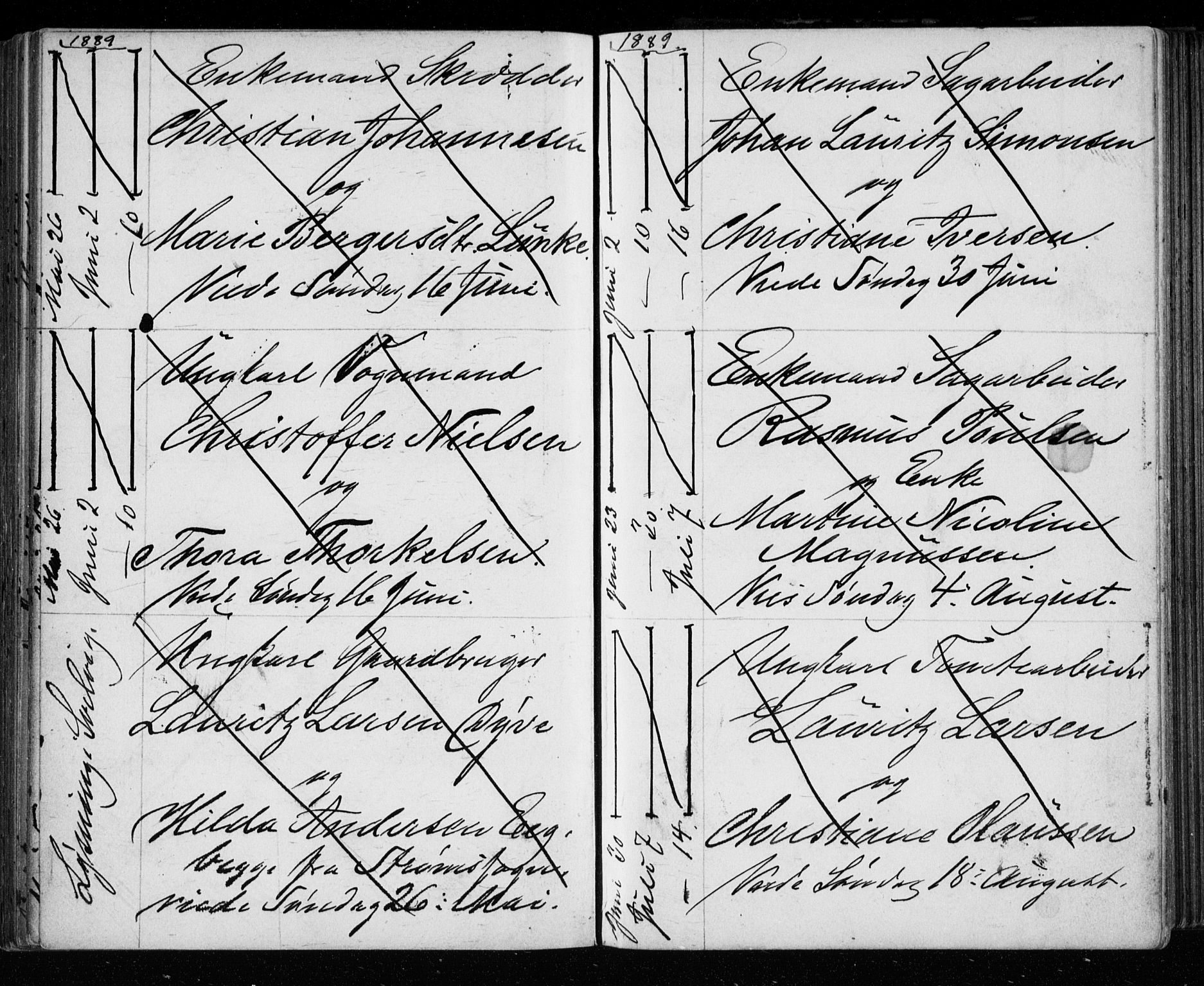 Bragernes kirkebøker, AV/SAKO-A-6/H/Ha/L0006: Banns register no. 6, 1873-1896